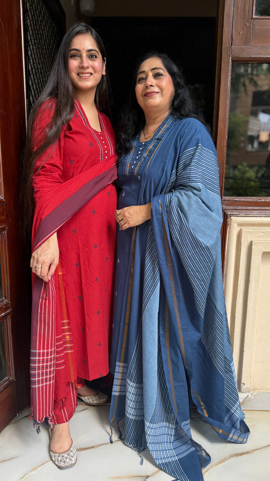 Neha Blue Handloom Suit