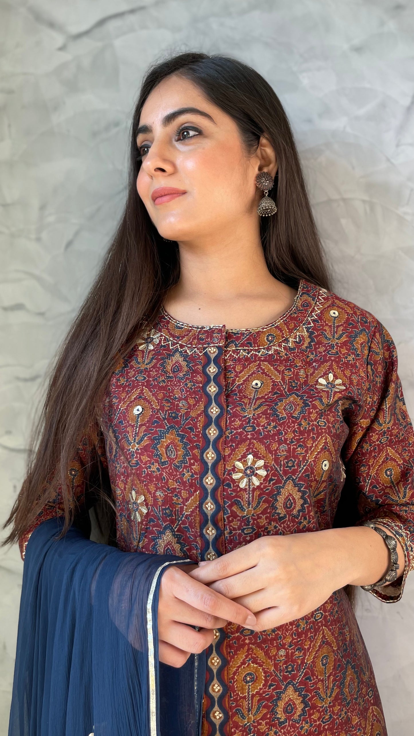 Archana Dark Rust Modal Suit