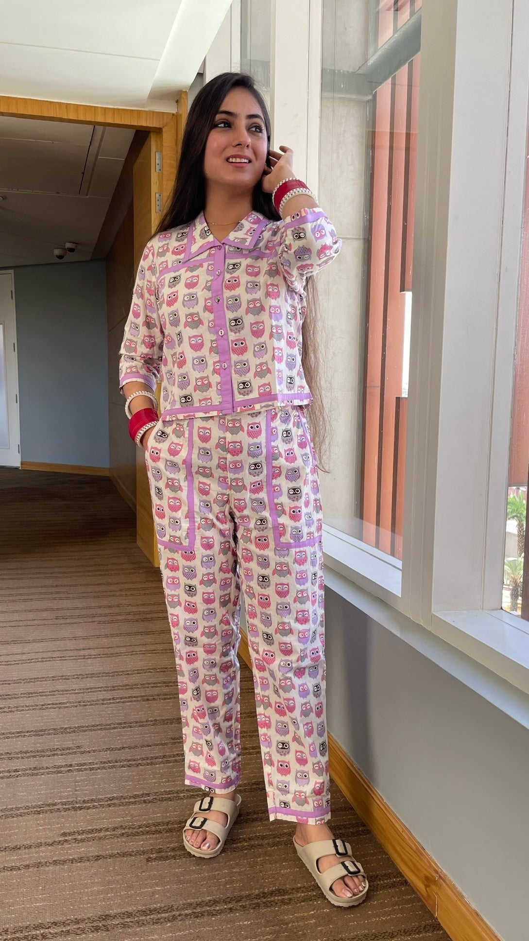 Lily Cream Lilac Loungewear Set