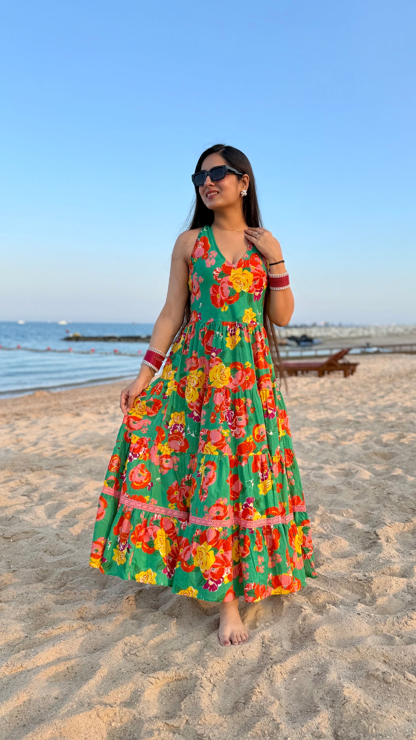 Nyra Green Dress
