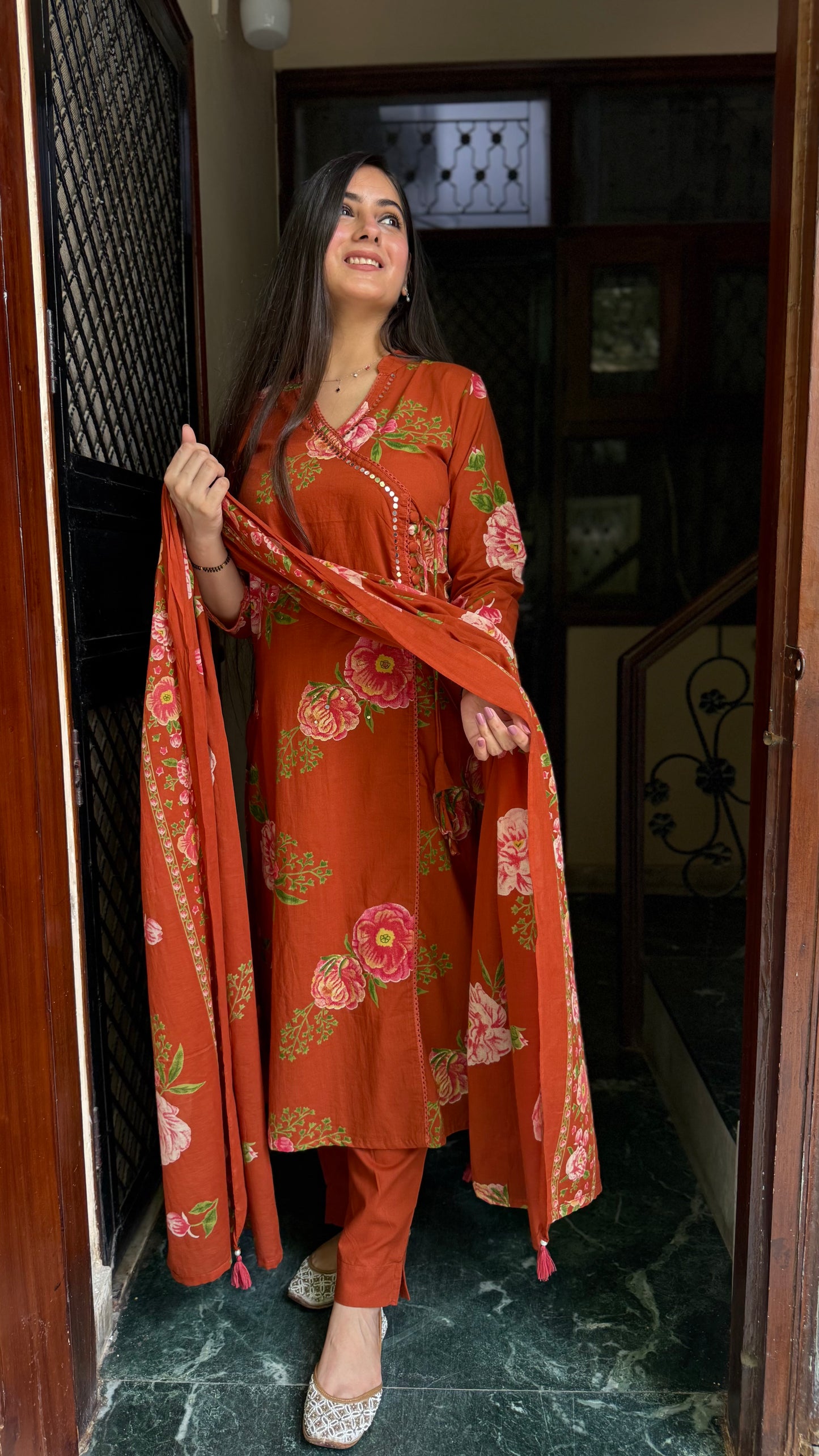 Shifa Rust Orange Suit