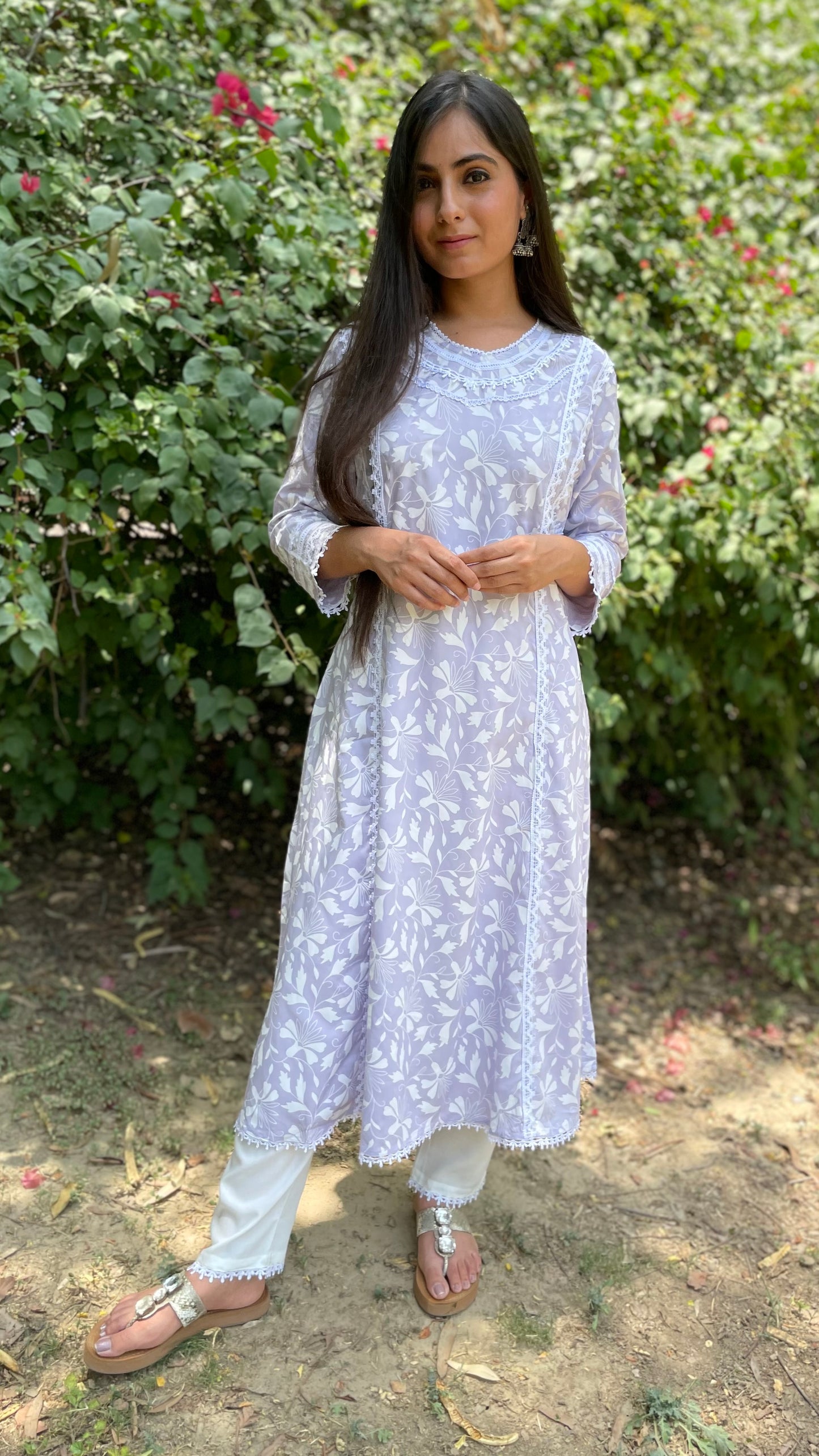 Anushka Lilac Kurta Pant Set