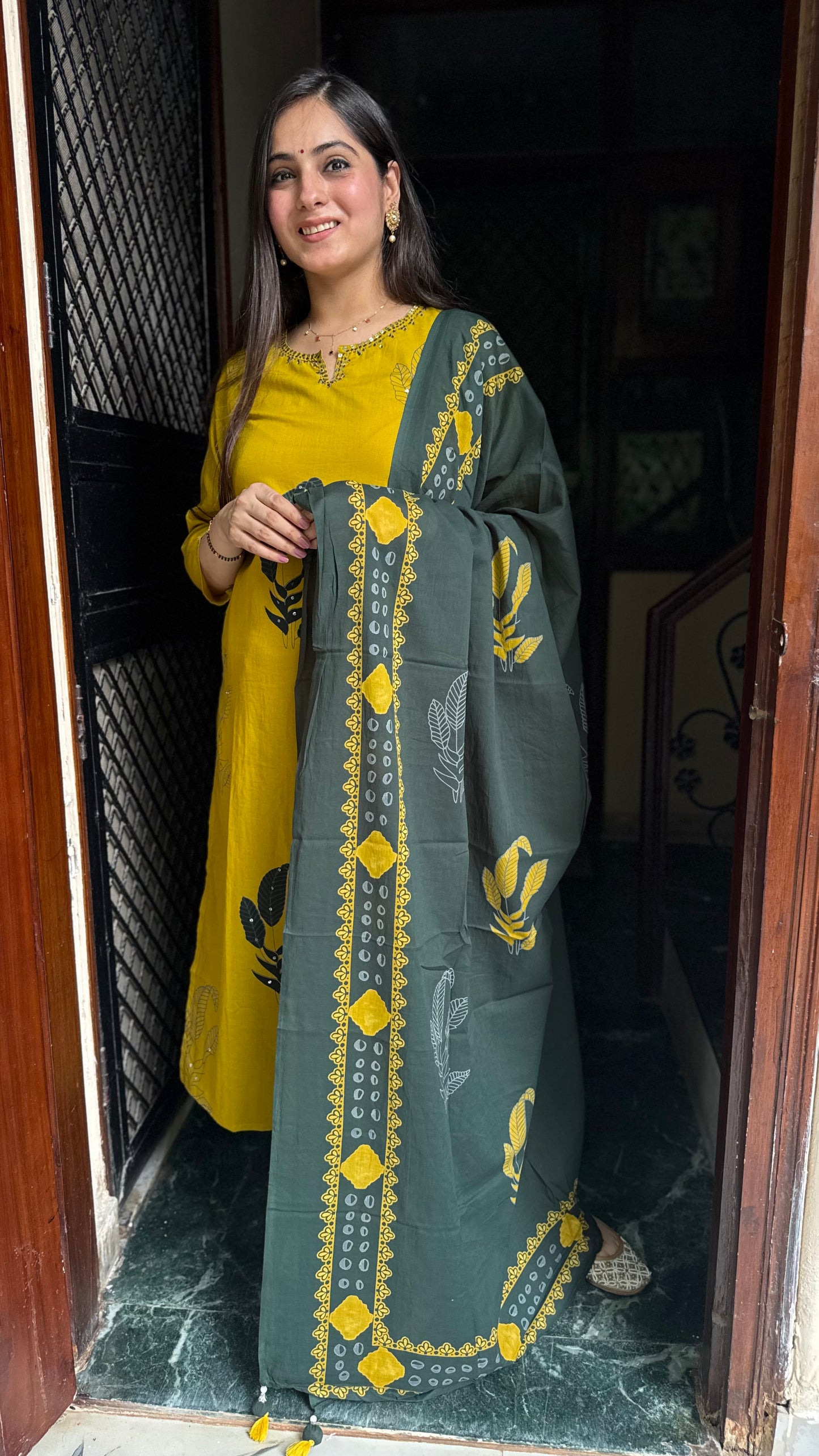 Misha Mustard Green Suit