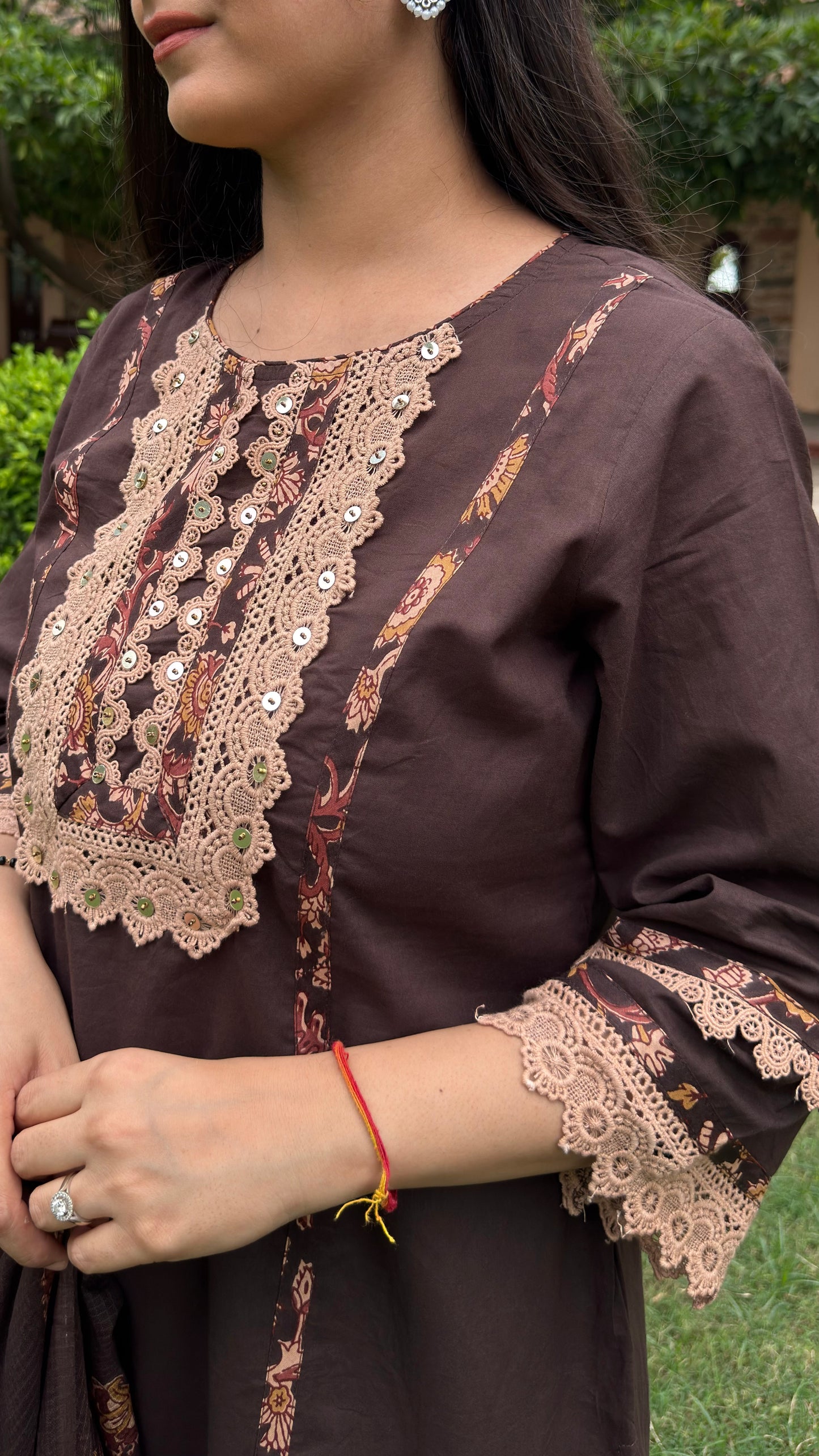 Rhea Mocha Lace Suit Set