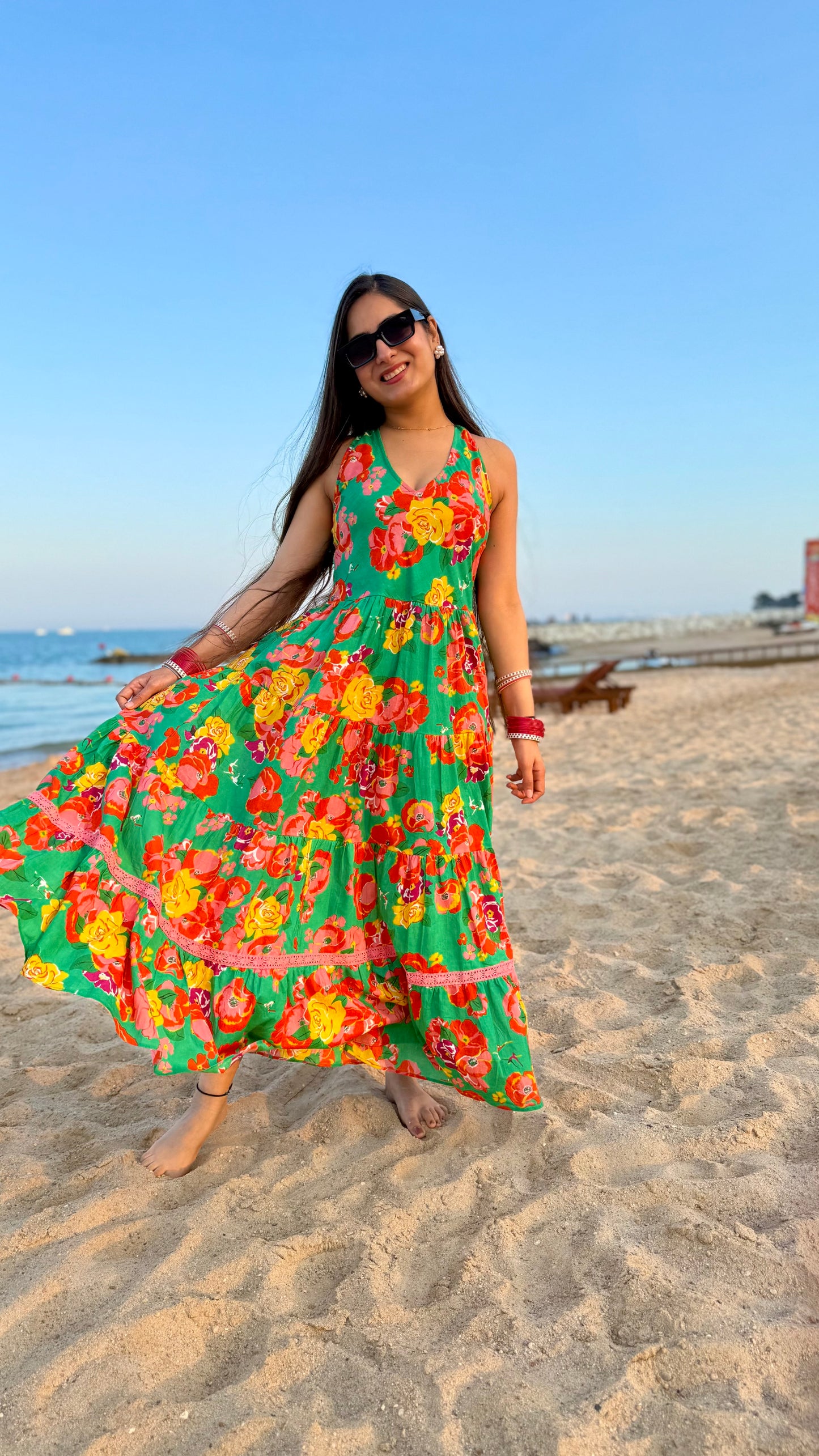 Nyra Green Dress