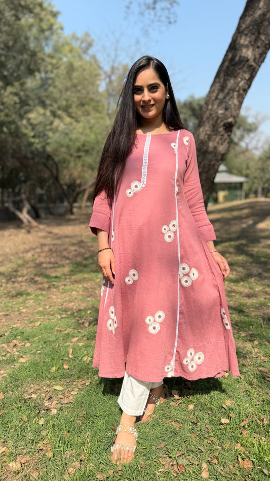 Renu Pink A-Line Coord Set