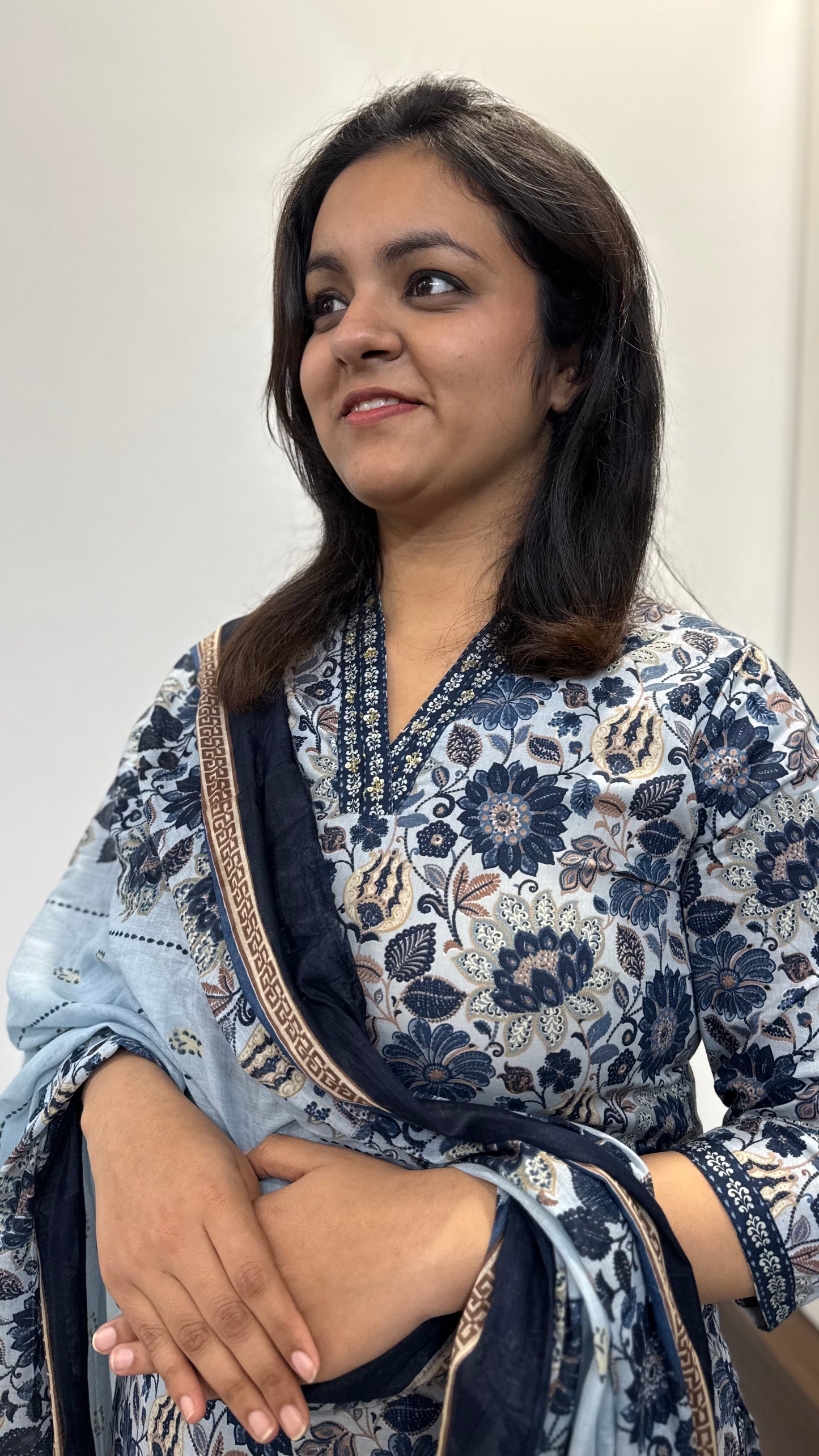 Prachi Blue Floral Suit