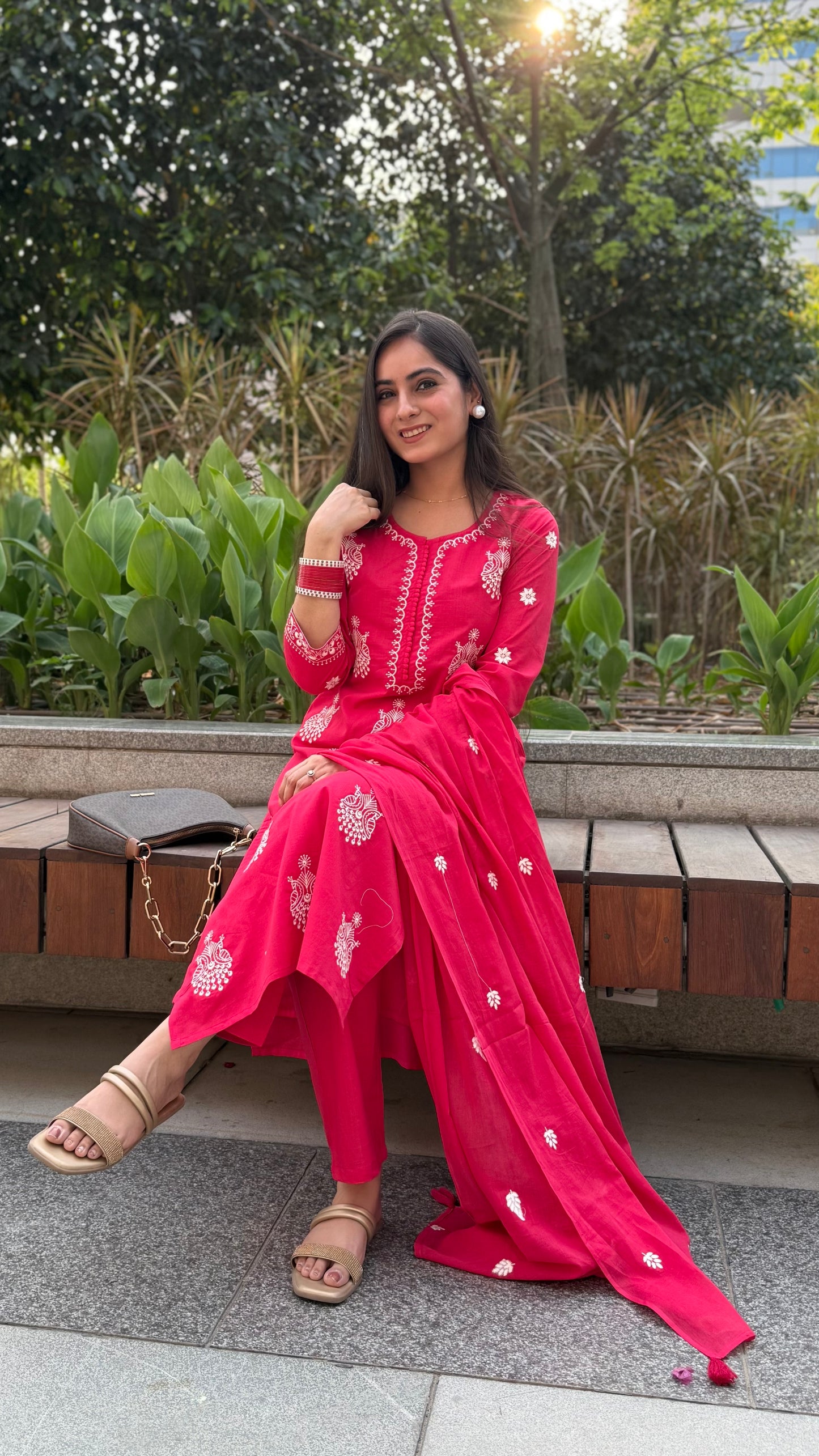 Meera Ruby Embroidered Suit