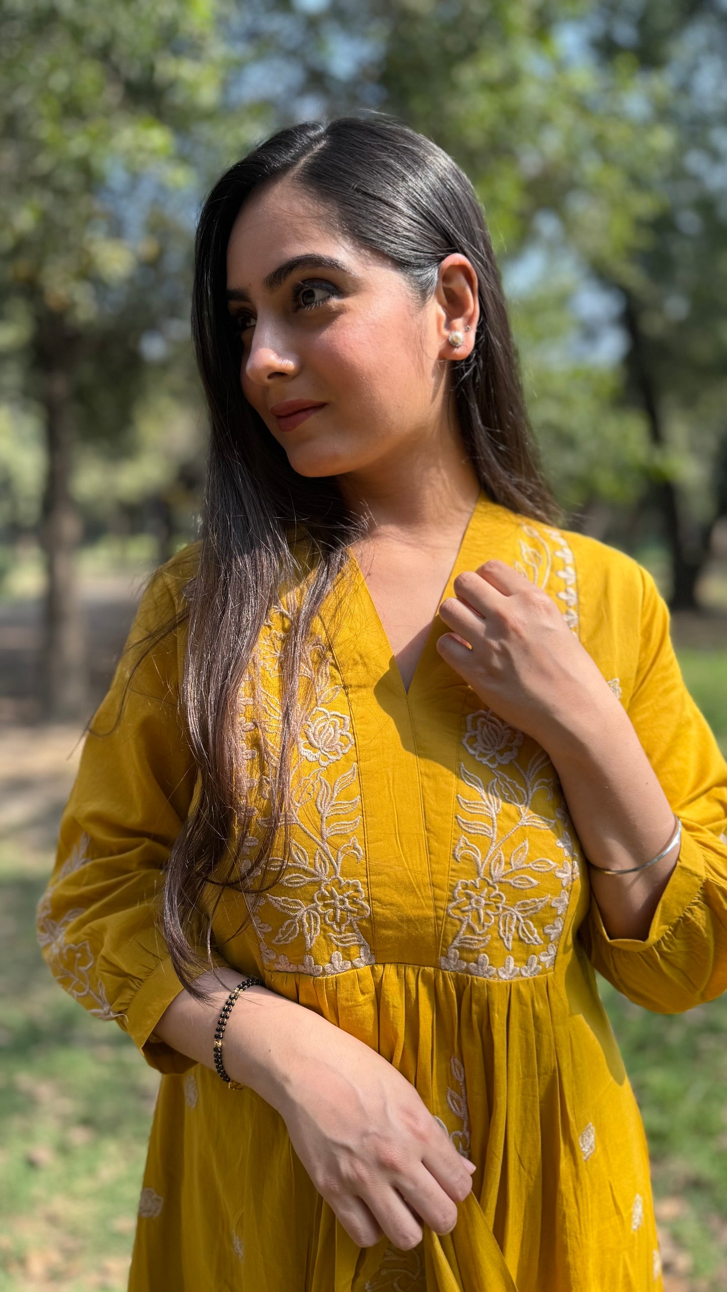 Priti Mustard A-Line Suit