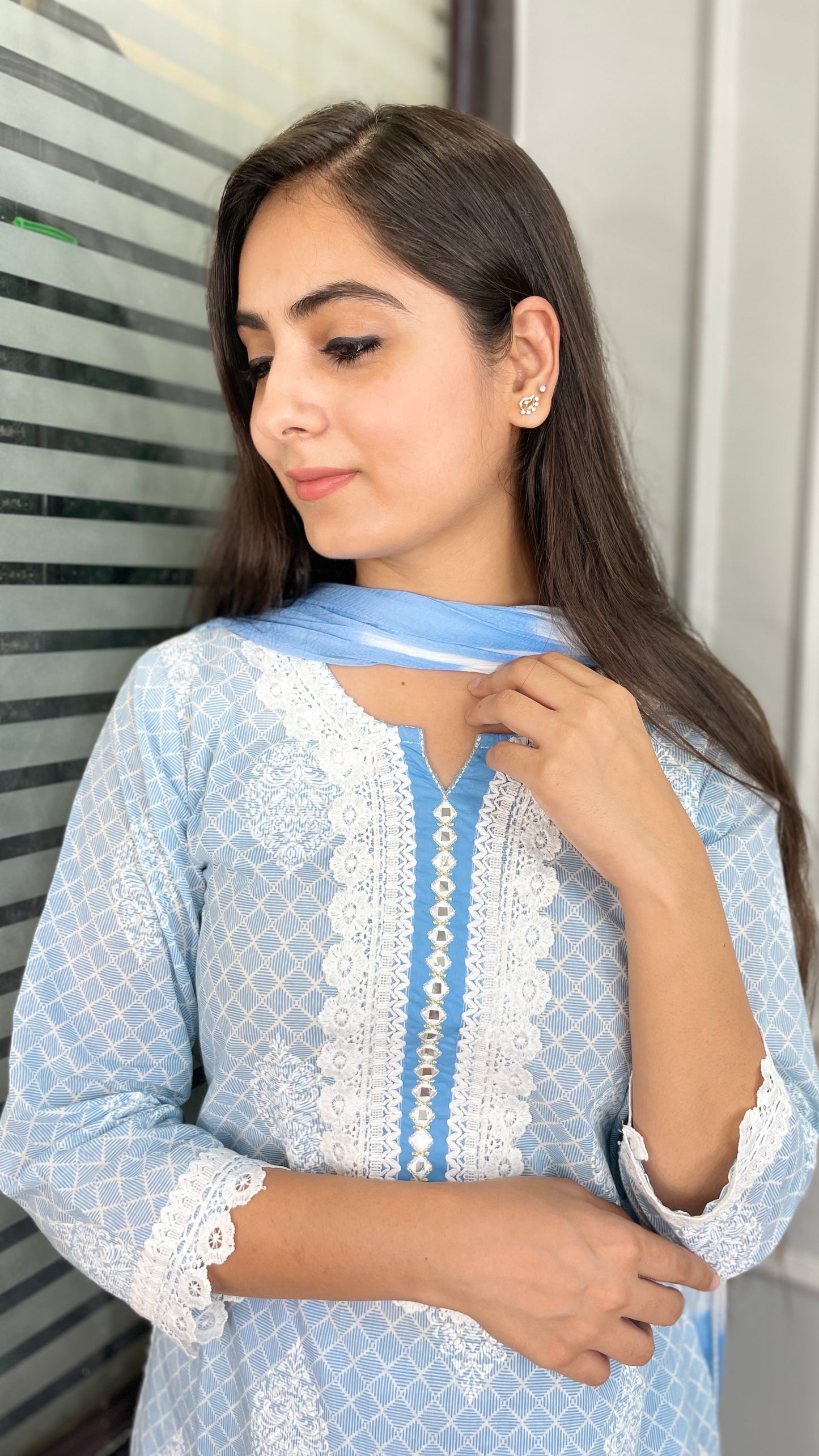 Arohi Blue Lace Suit