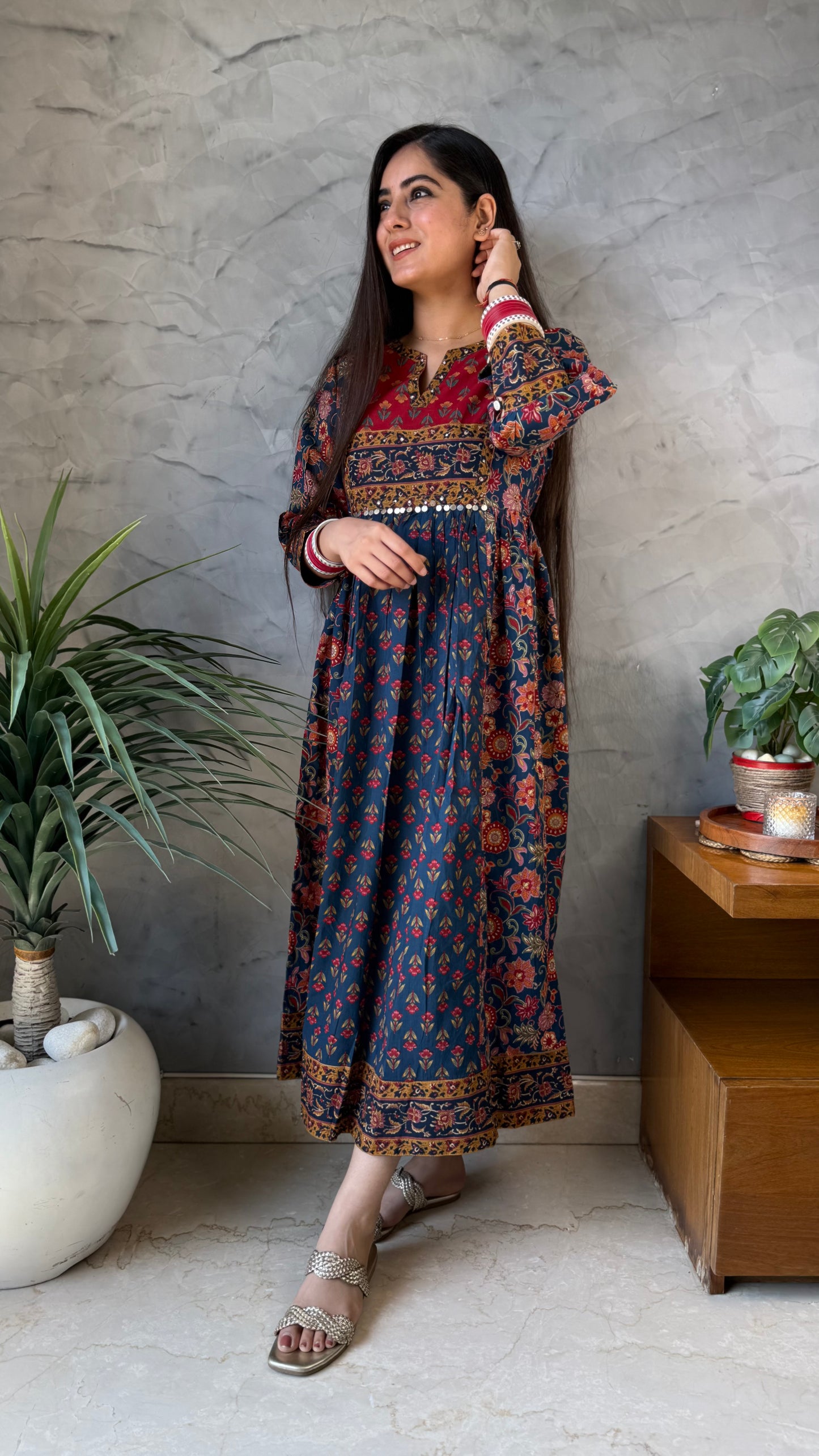 Mahi Blue Floral Dress