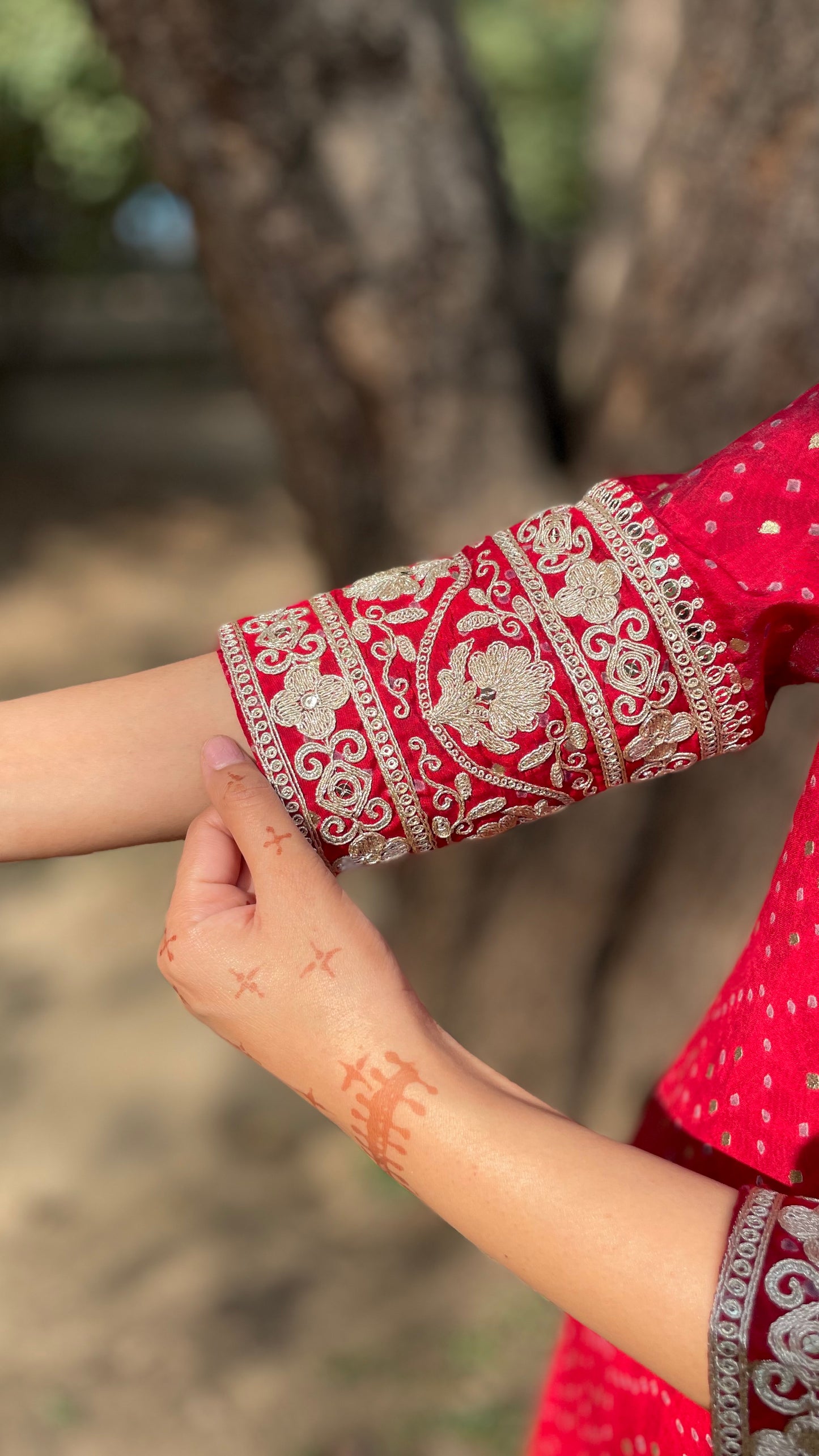Rooh Red Muslin Suit