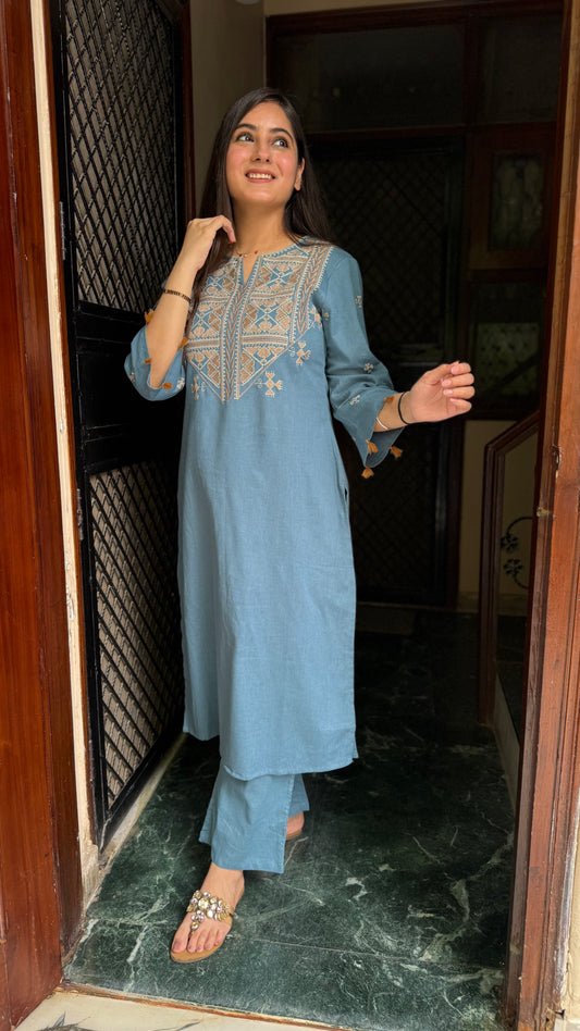 Niya Pastel Blue Coord Set