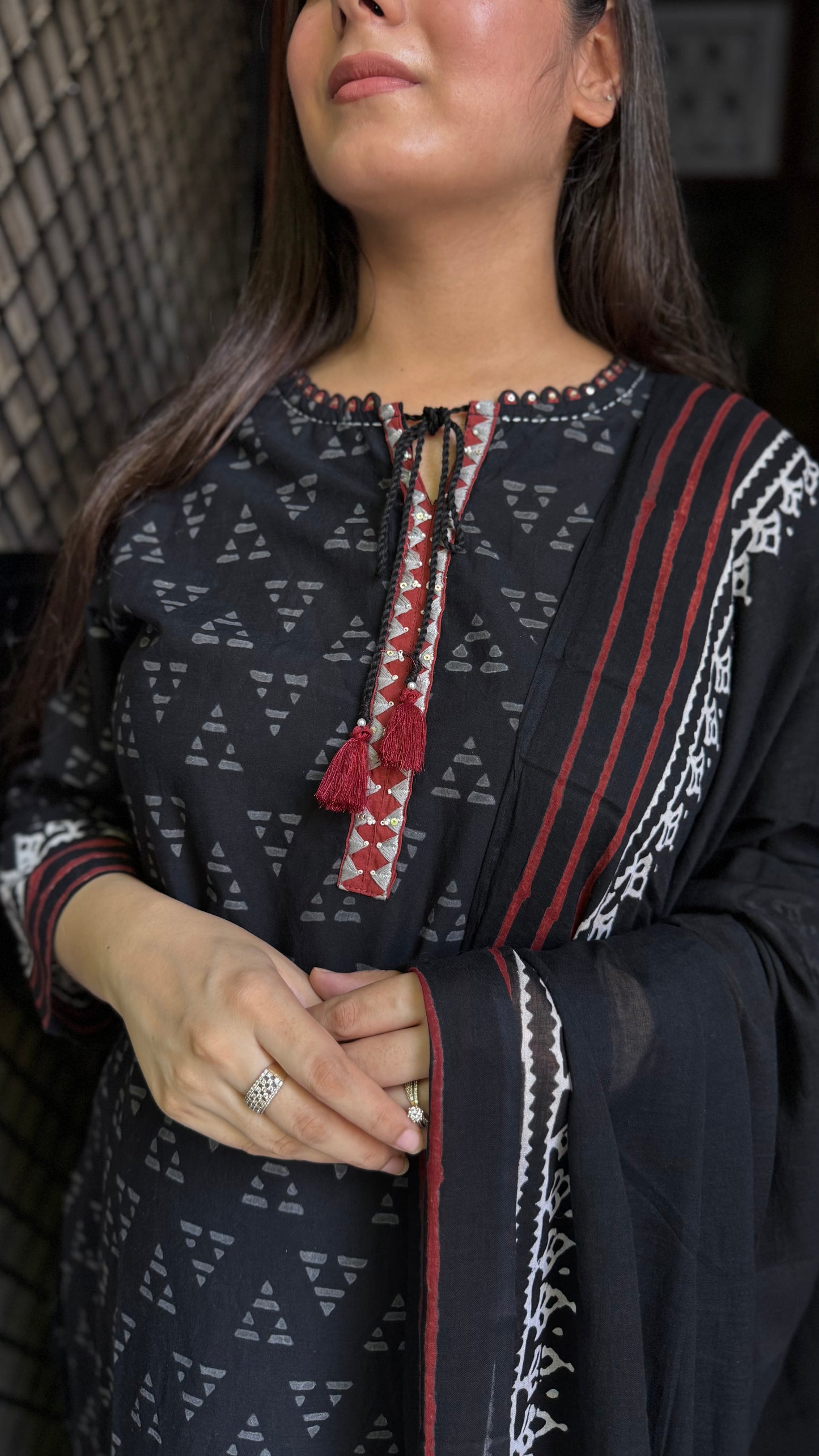 Rehmat Black Schiffli Suit