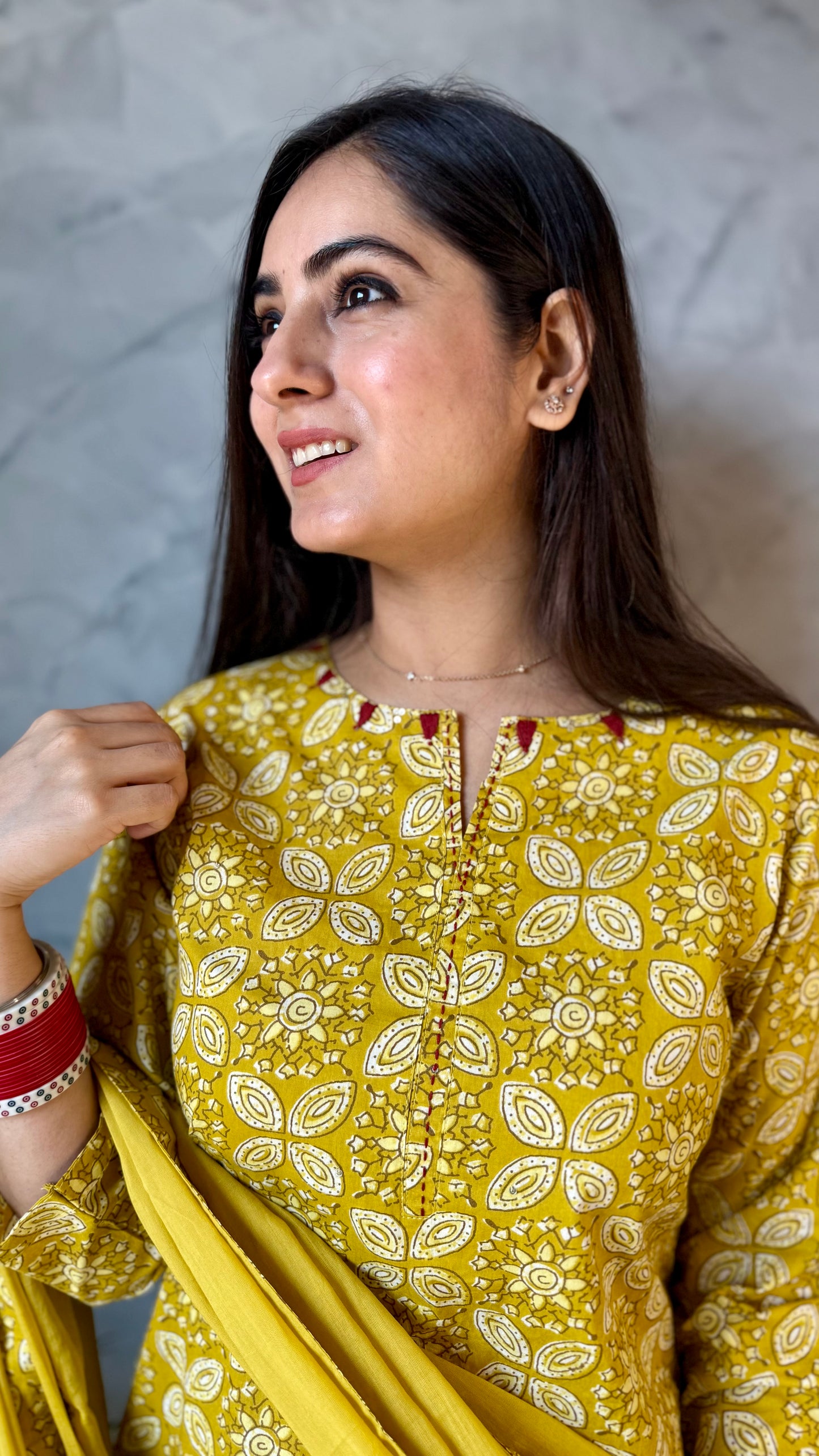 Kanika Mustard Printed Suit