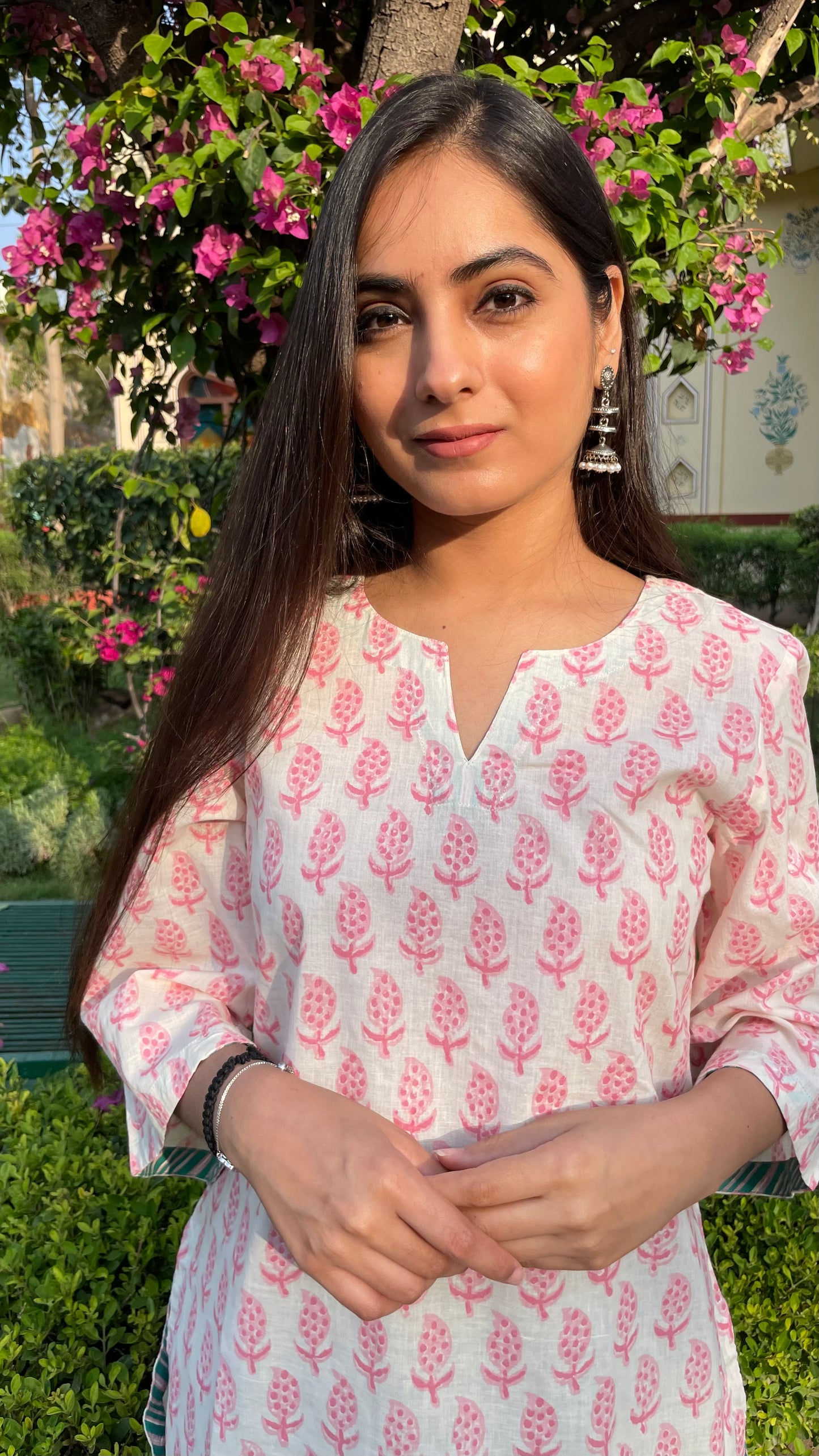 Cream Teal Coord Set