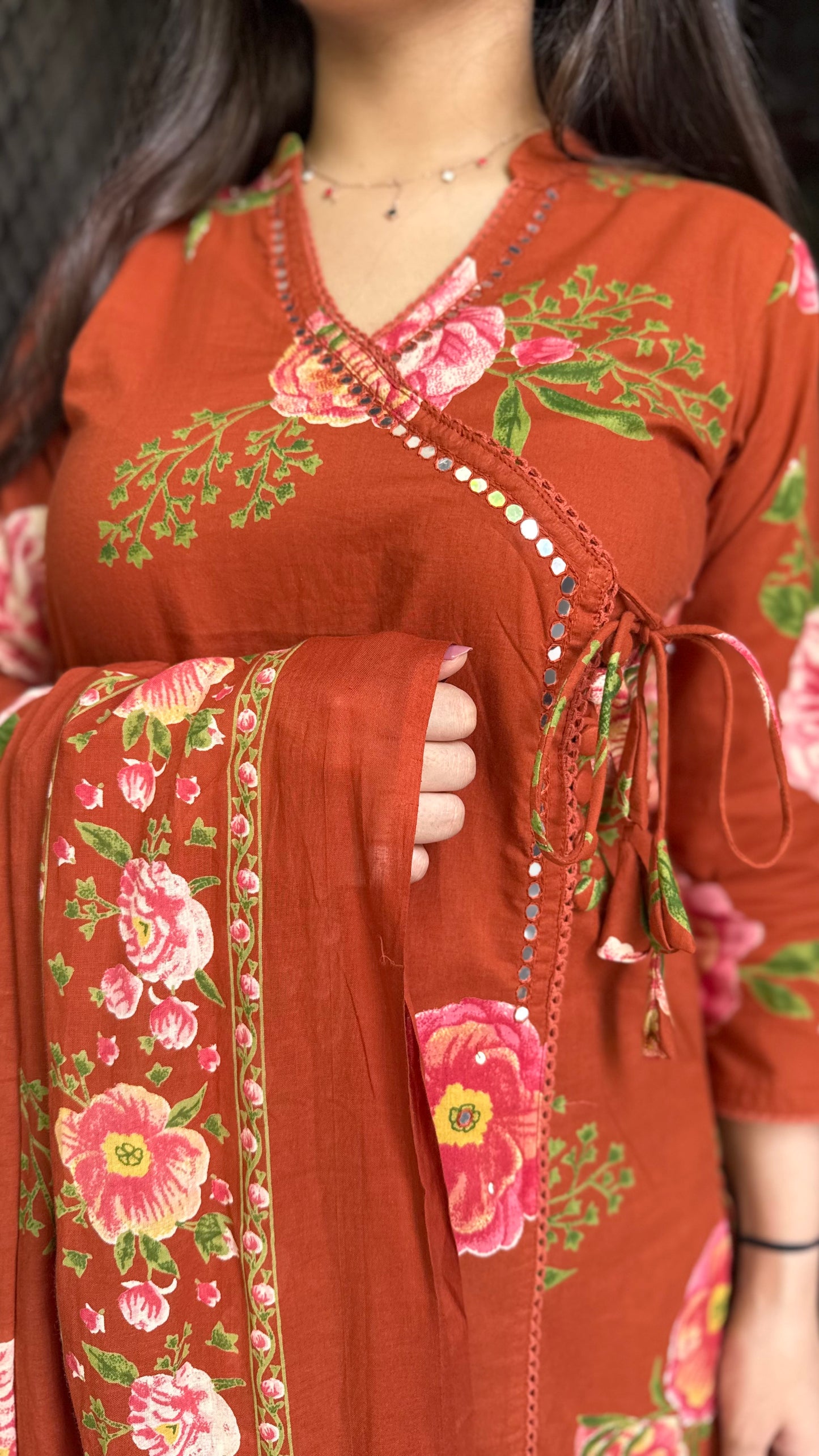 Shifa Rust Orange Suit