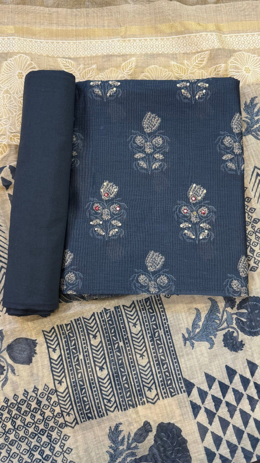 Anika Tulip Motif Unstitched Suit