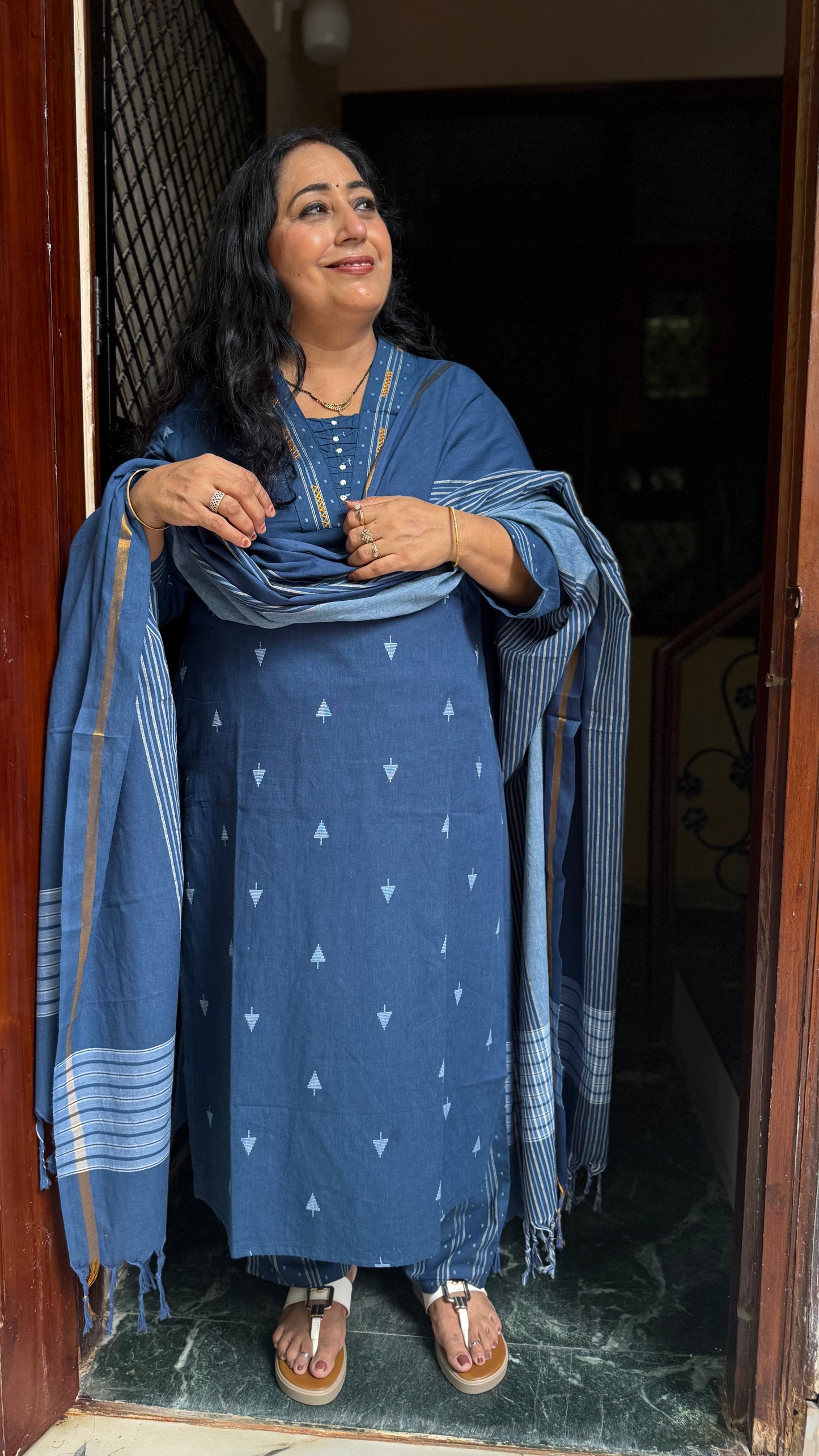 Neha Blue Handloom Suit