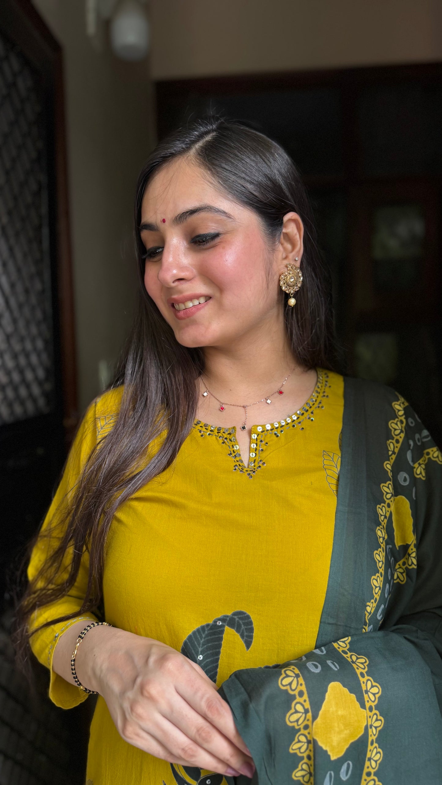 Misha Mustard Green Suit