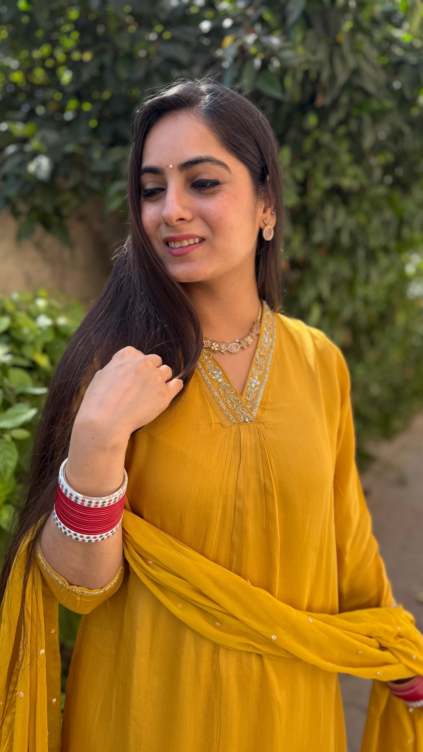 Sana Mustard Chinnon Suit