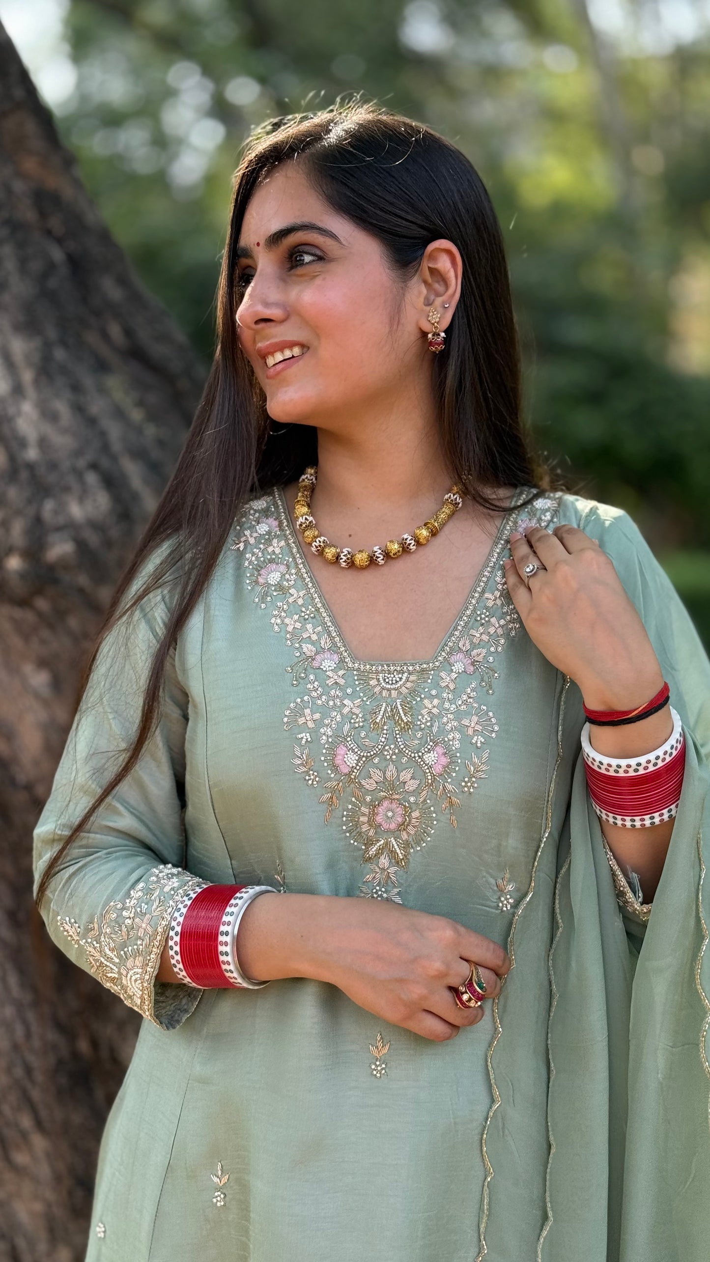 Ankita Green Silk Suit