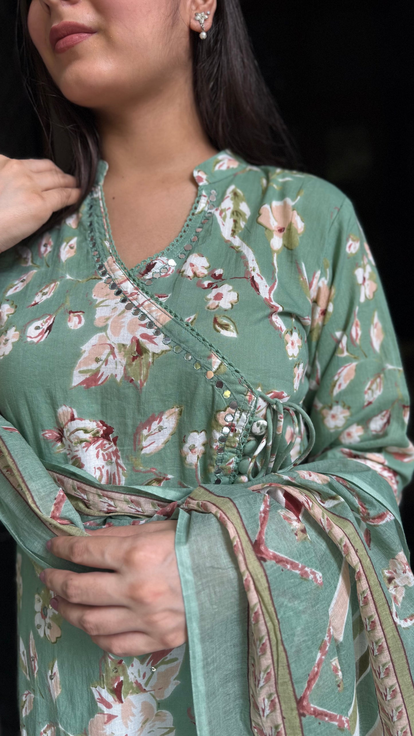 Mahi Mint Green Cotton Suit