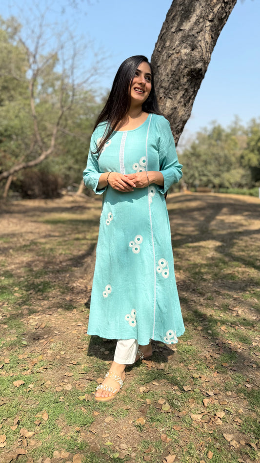 Maira Sky Blue A-Line Kurta