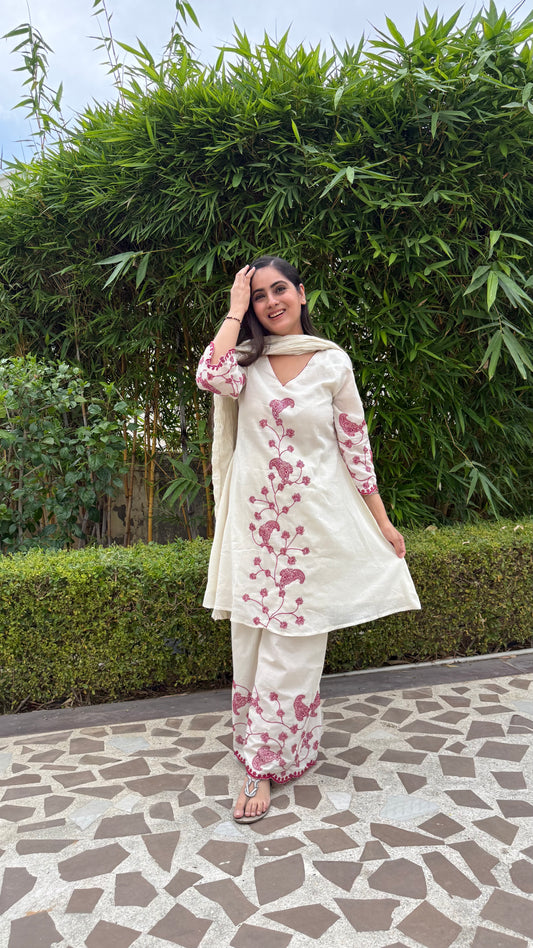 Sahiba Off White A-Line Suit