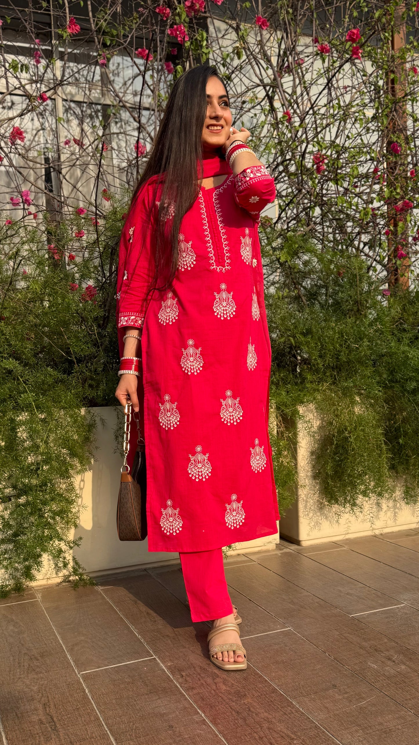 Meera Ruby Embroidered Suit