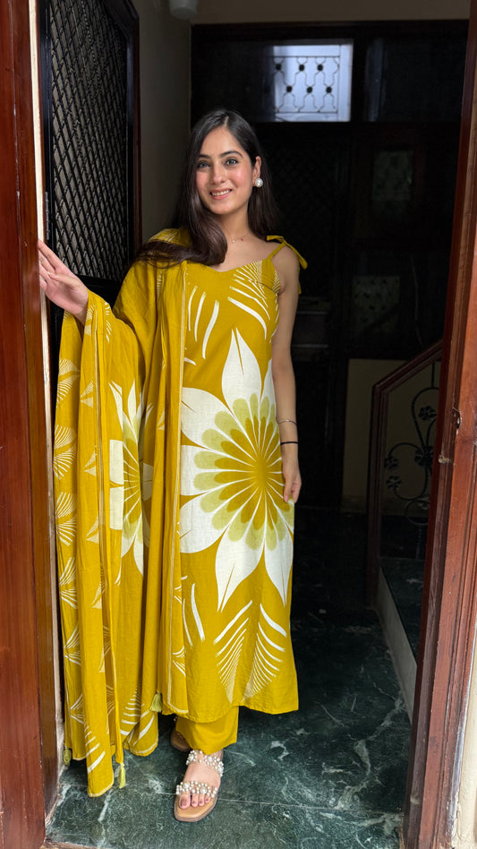 Chhavi Mustard Strap Suit