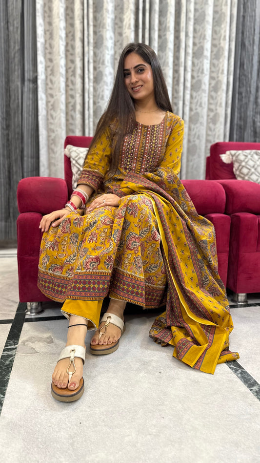 Sheetal Mustard Anarkali Suit
