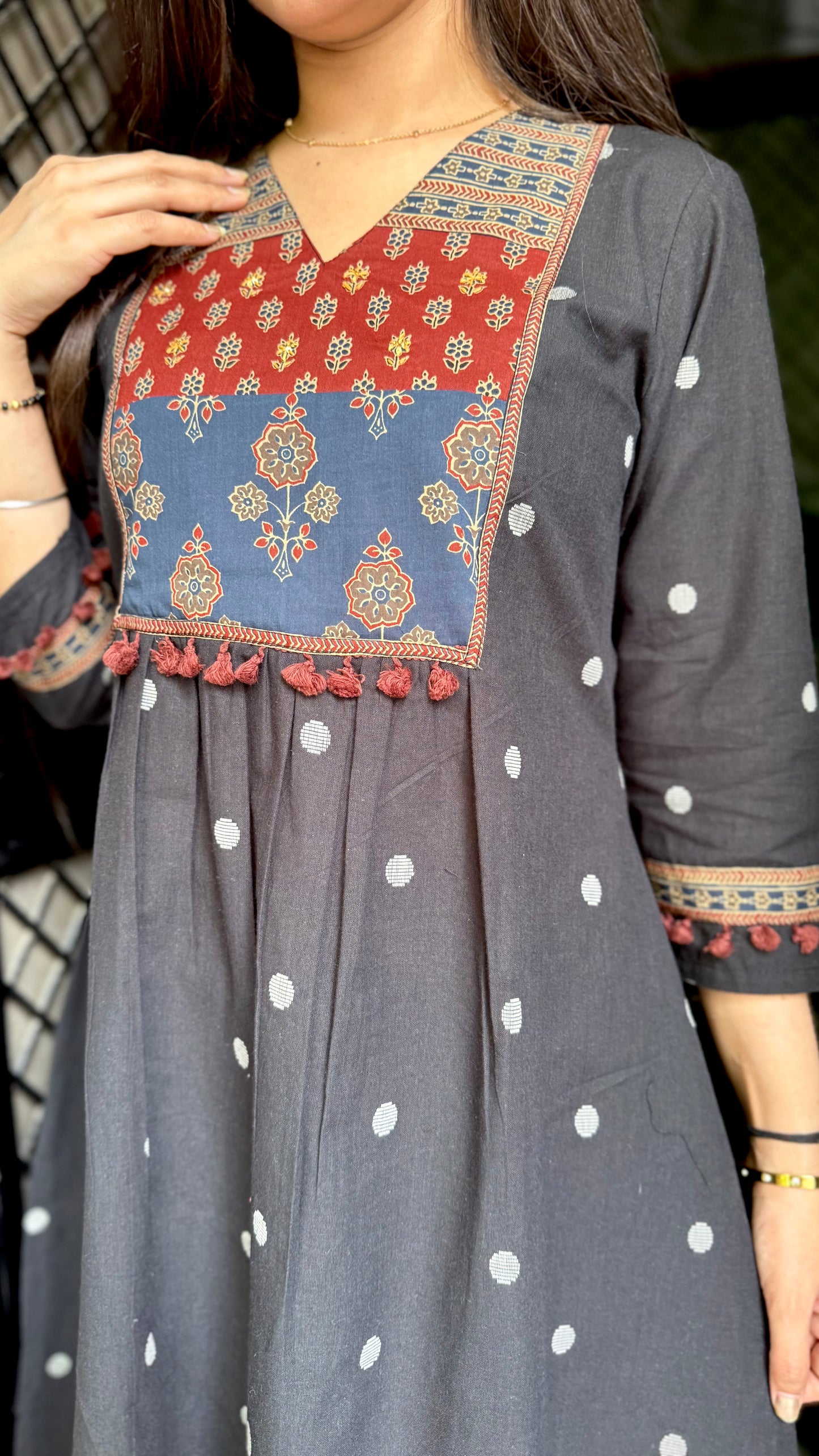 Anmol Black Handloom Coord Set