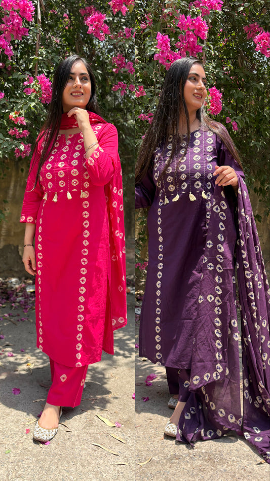 Ankita Bandhej Cotton Suit