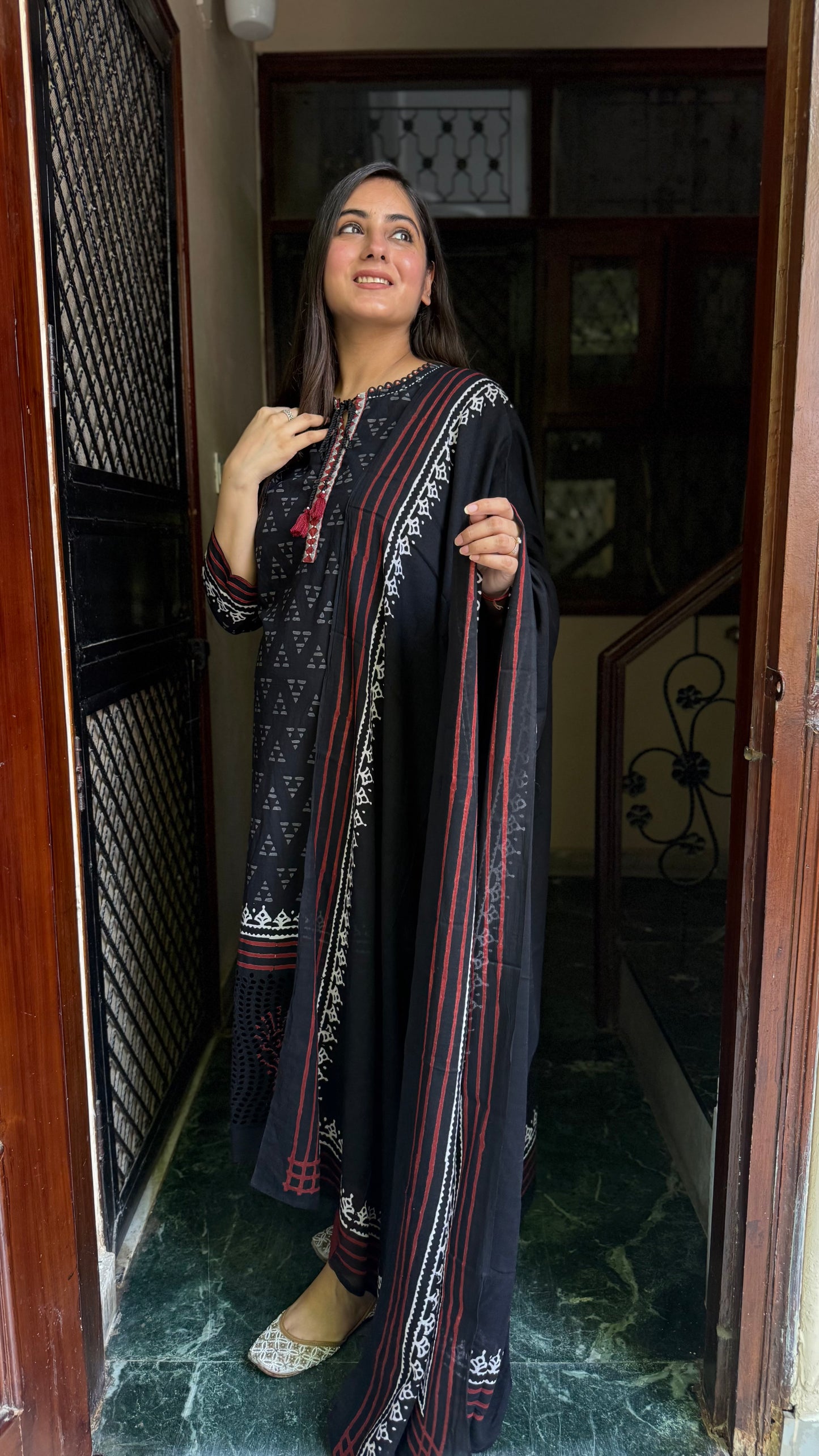 Rehmat Black Schiffli Suit