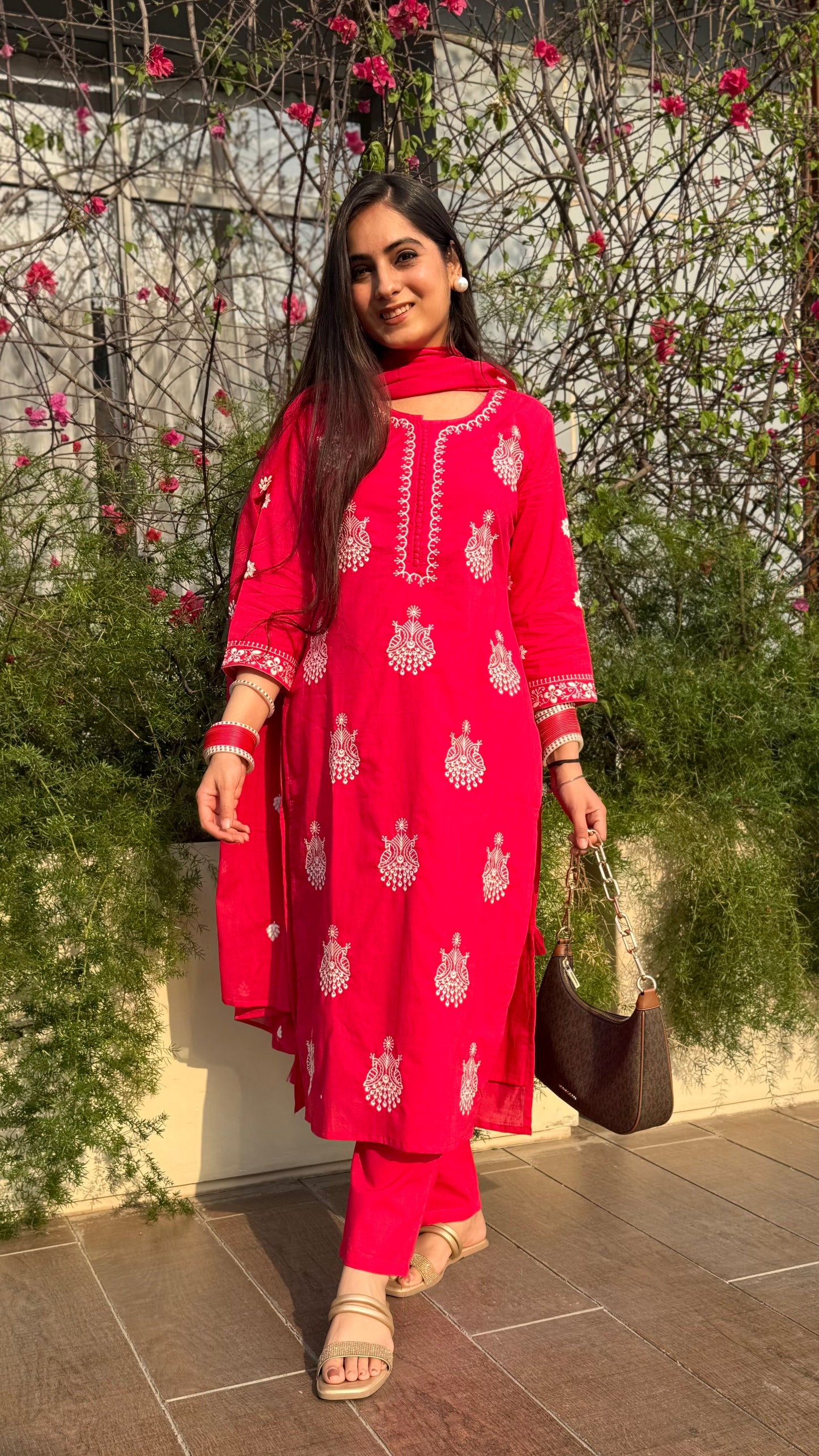 Meera Ruby Embroidered Suit