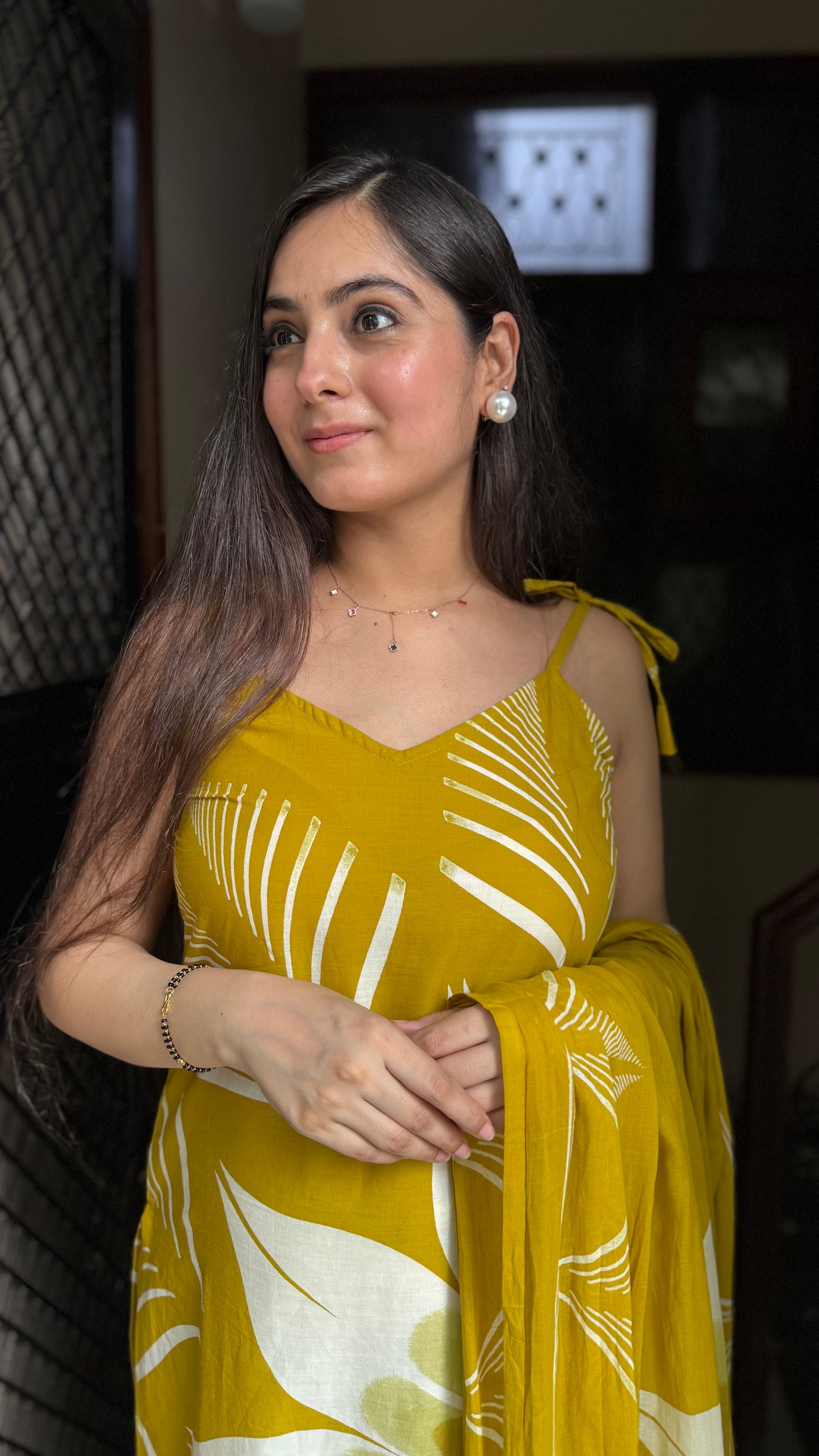 Chhavi Mustard Strap Suit