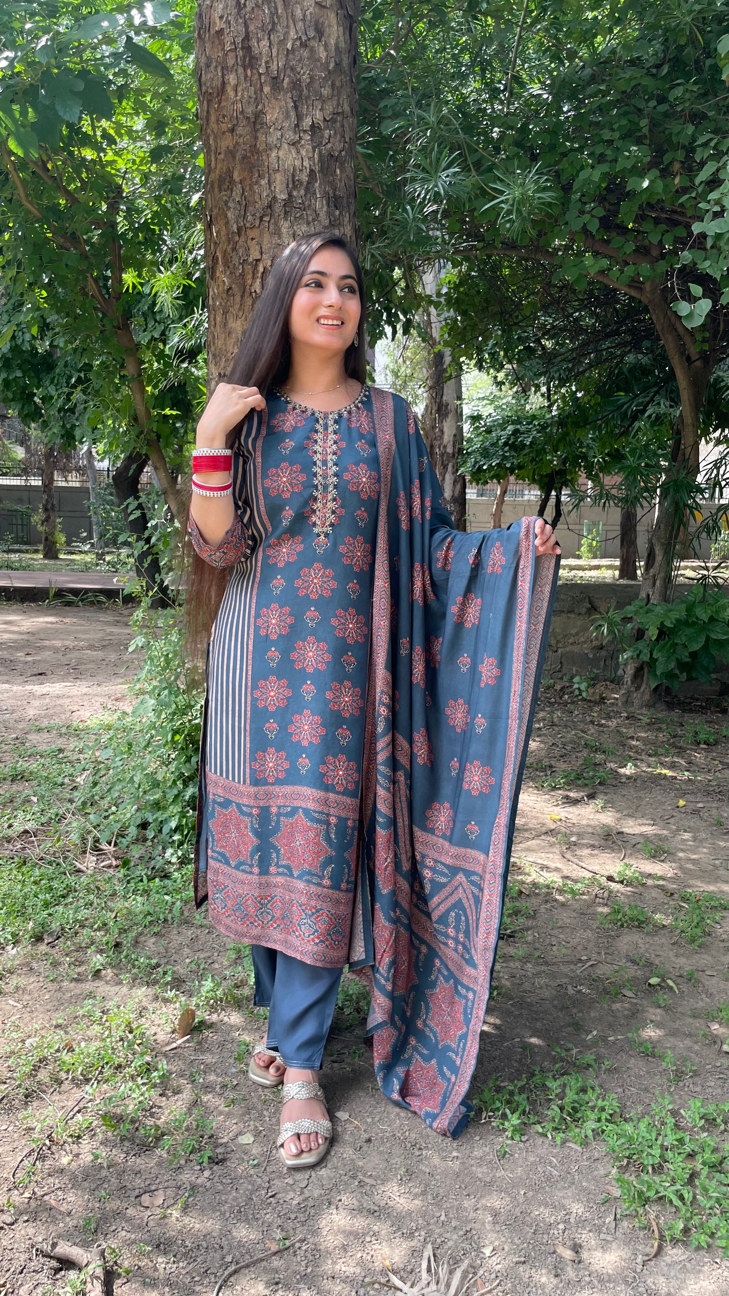 Beena Charcoal Blue Suit