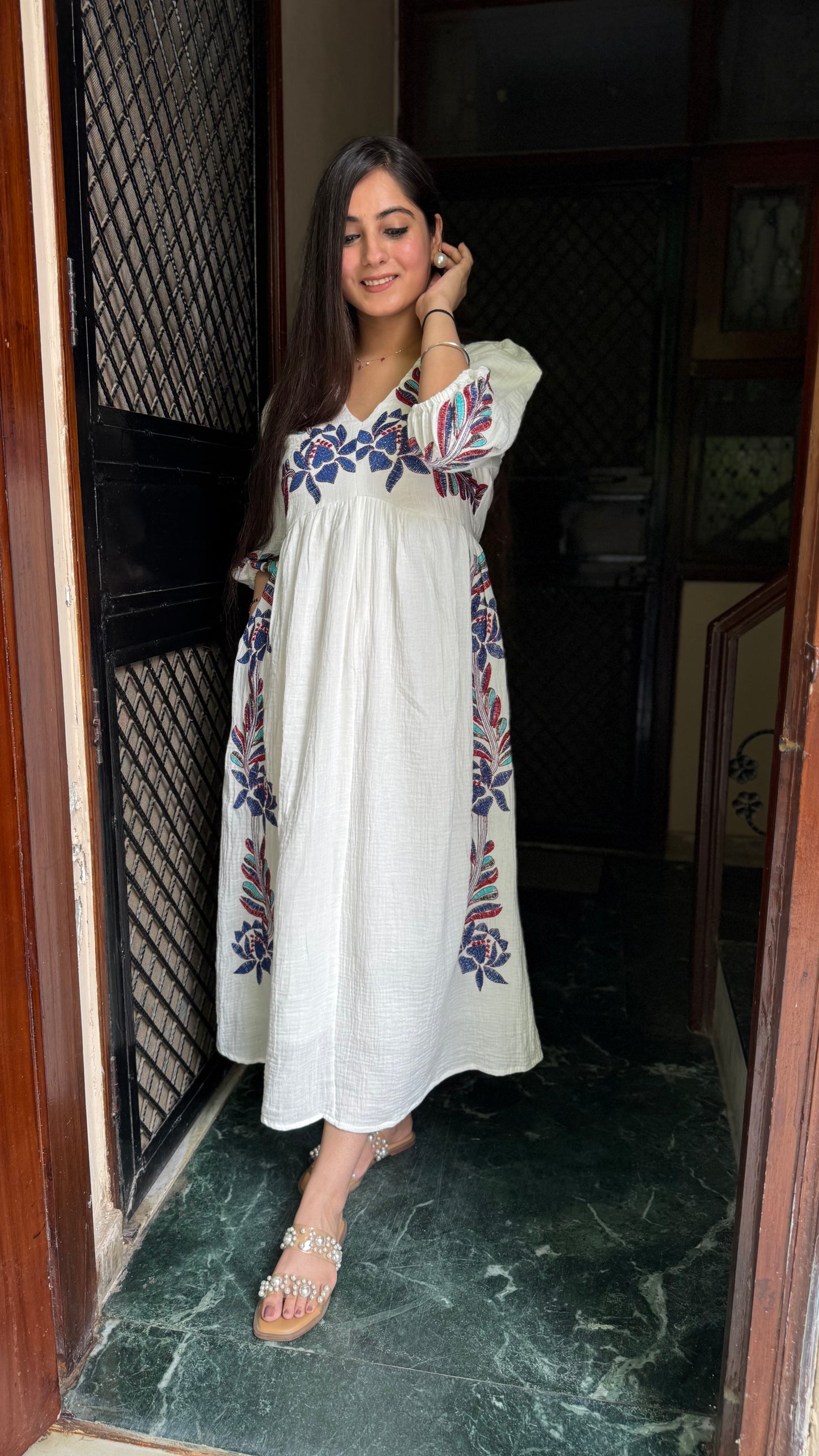 White Embroidered Dress