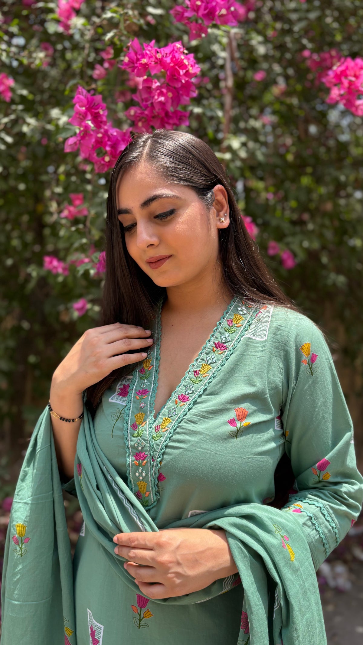 Rashmi Cyan Cotton Suit