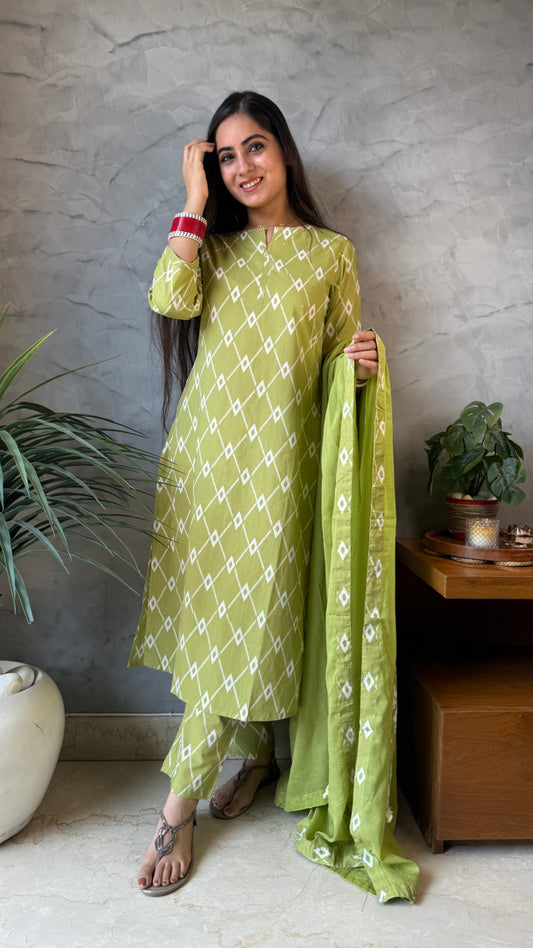 Kanika Pastel Green Printed Suit