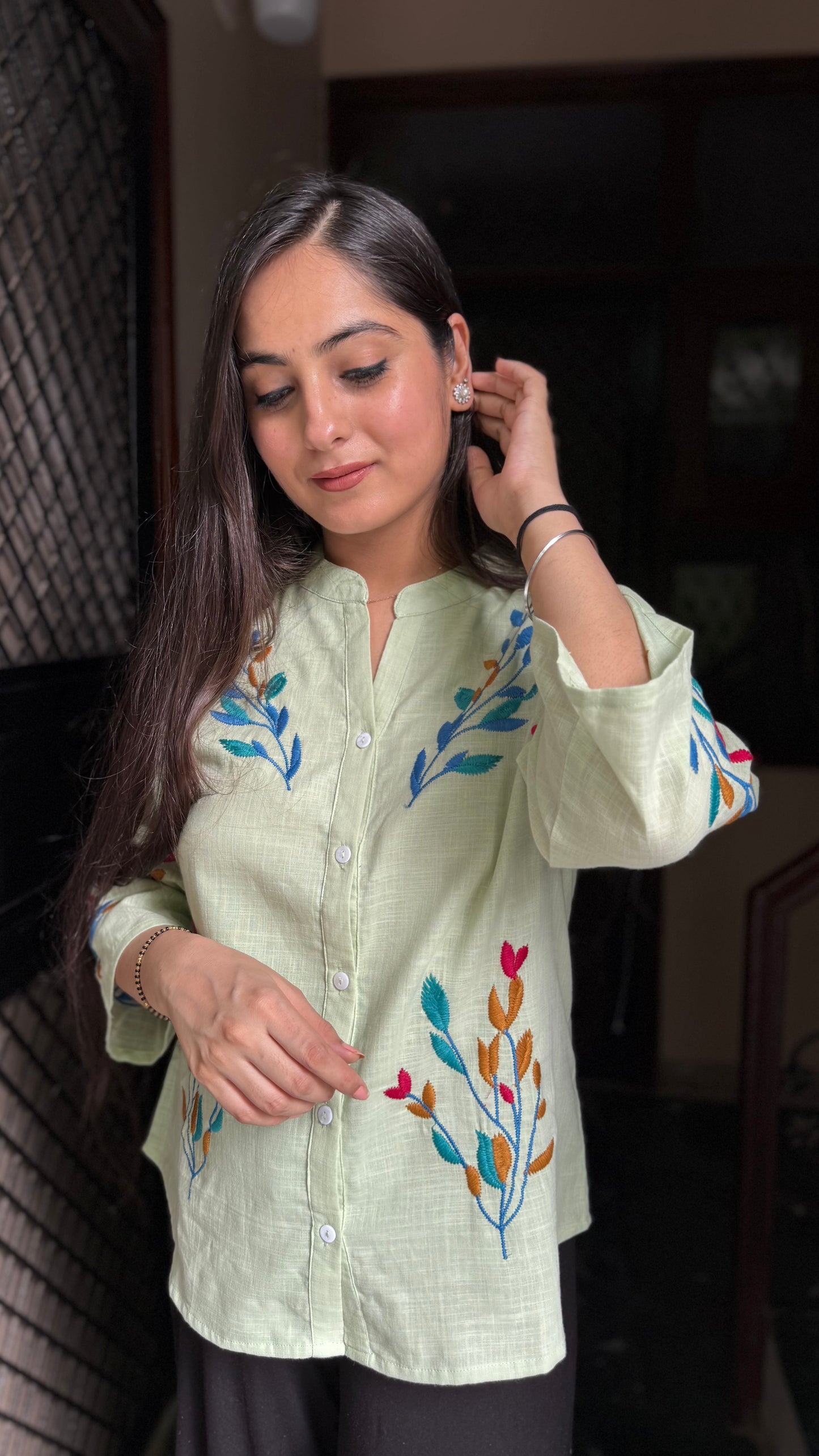 Prachi Sage Green Top
