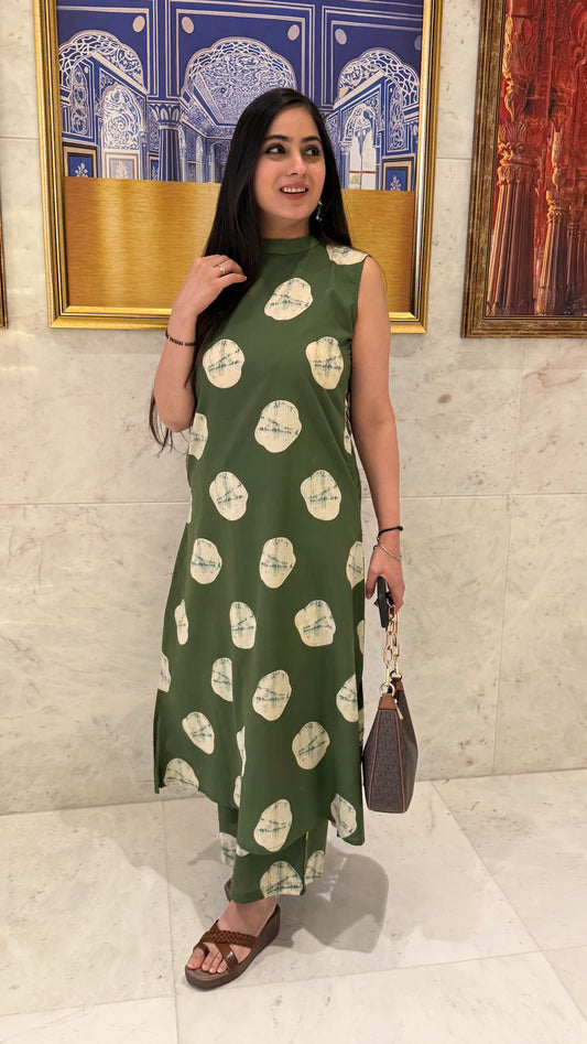 Pooja Green A-Line Coord Set