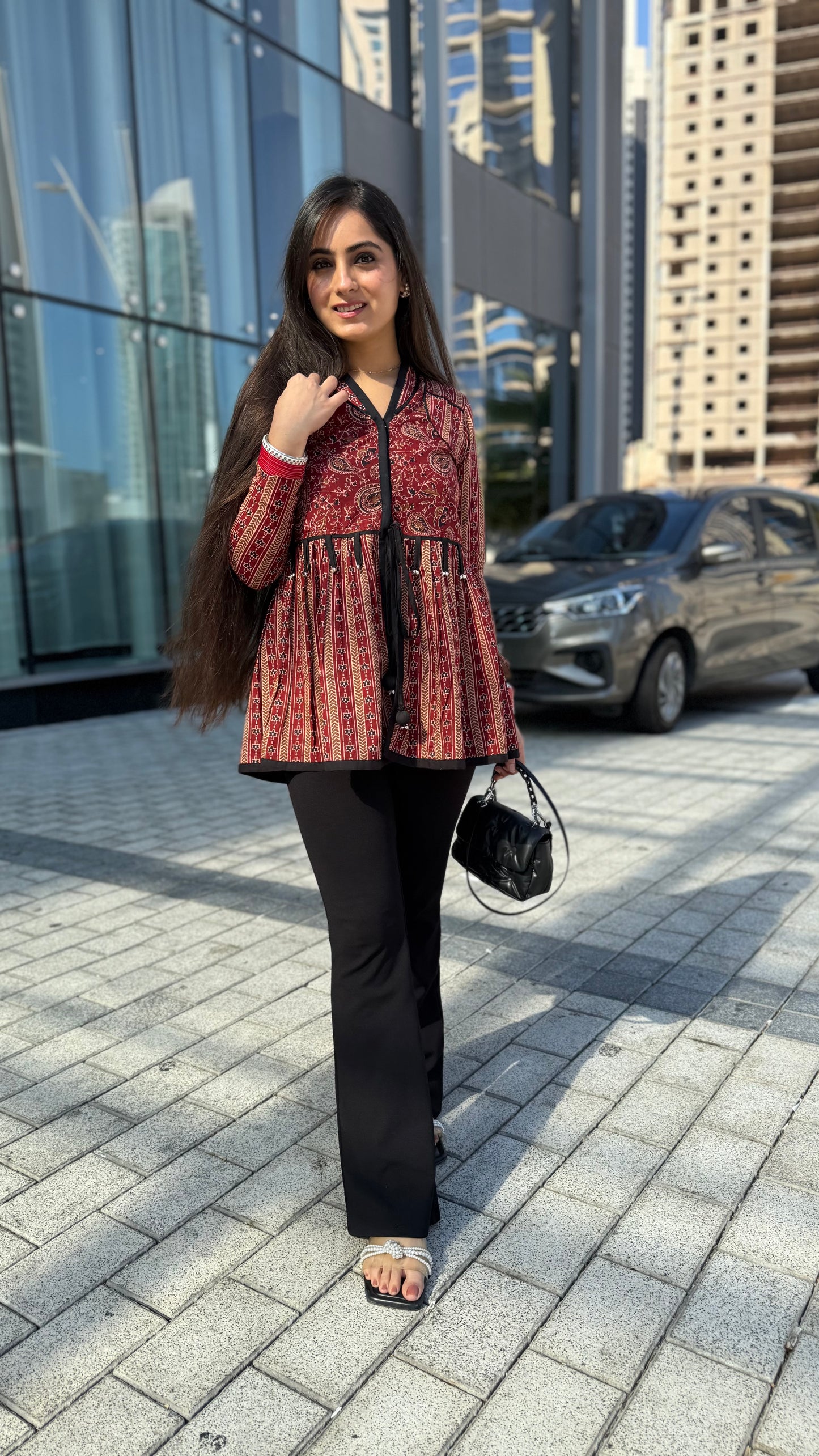 Rust Cotton Jacket Top