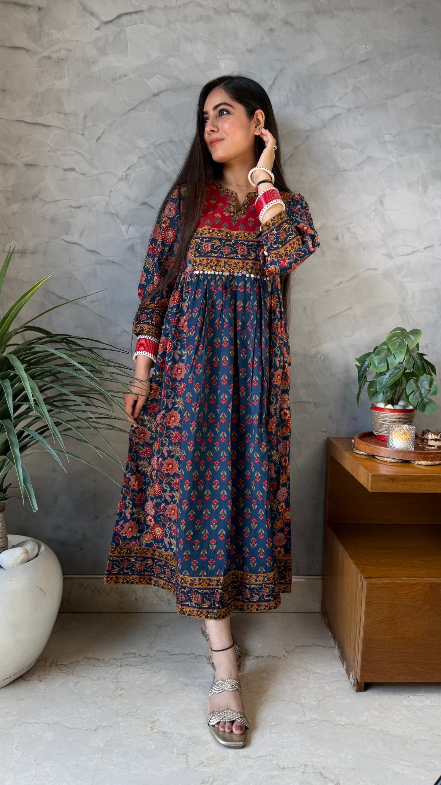 Mahi Blue Floral Dress