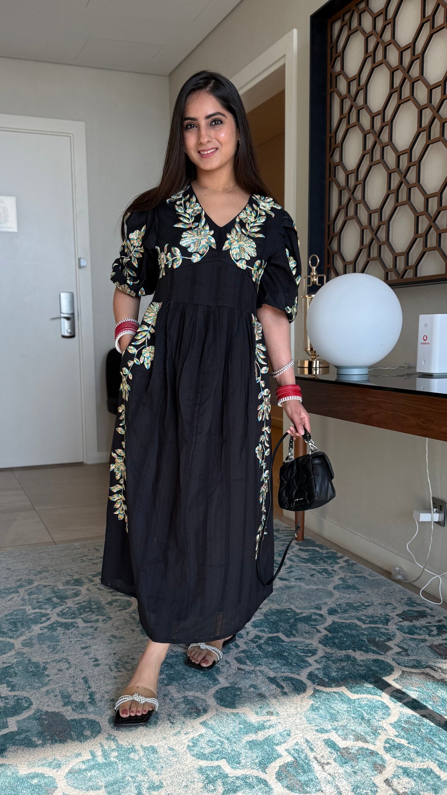 Black Embroidered Dress