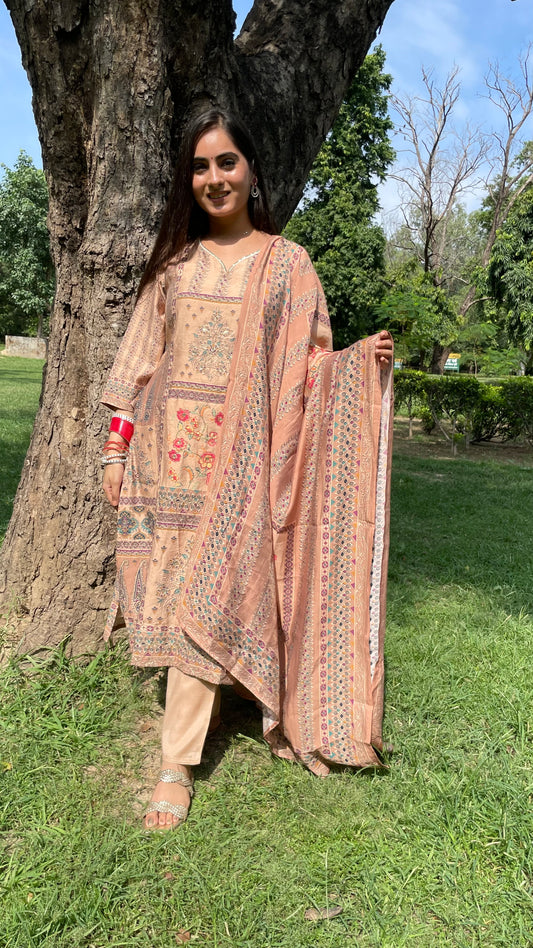 Anu Brown Peach Suit