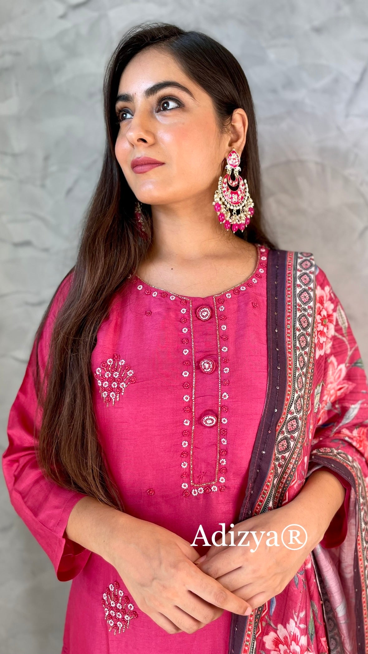 Asha Pink Hand Embroidered Suit