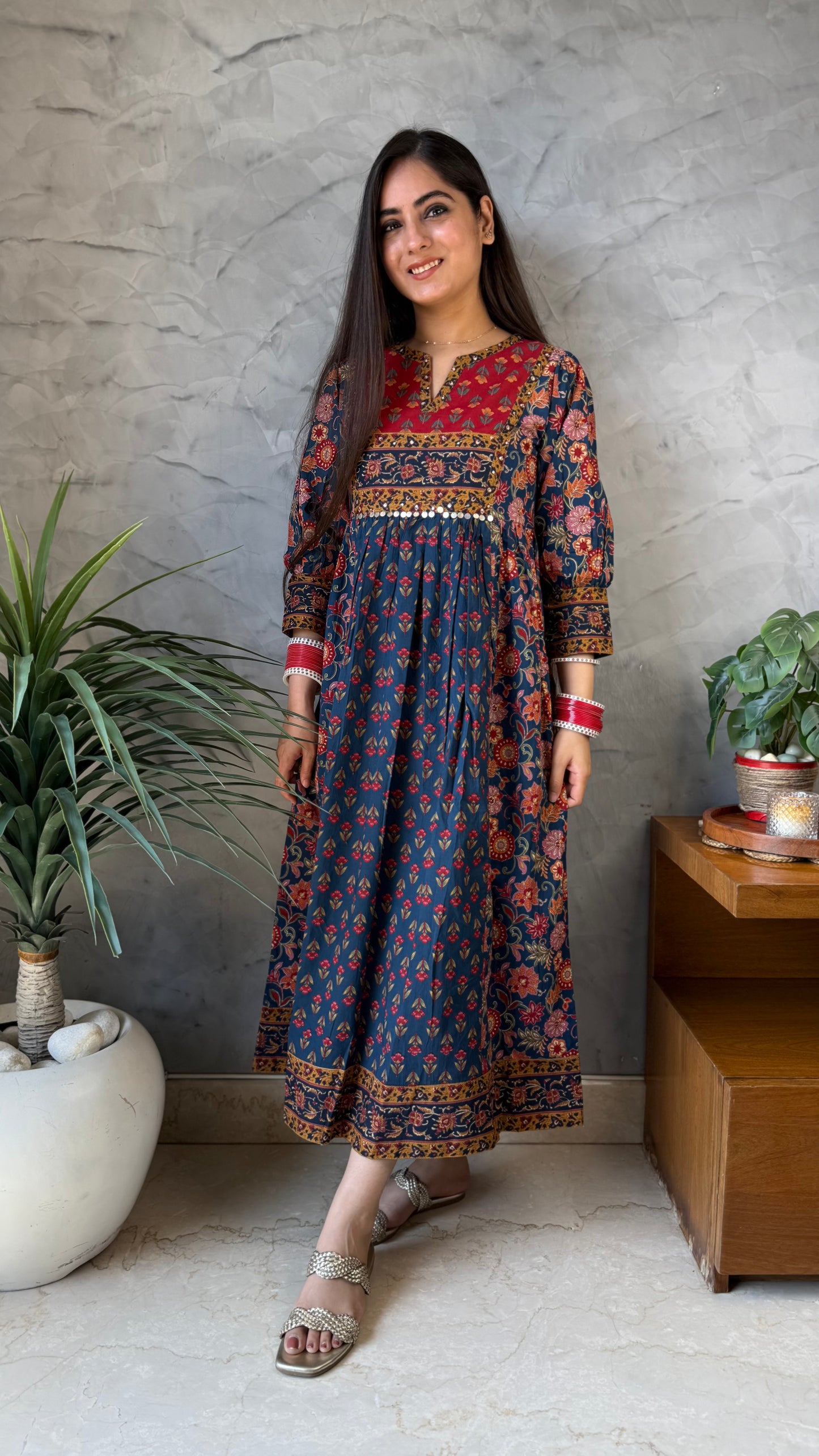 Mahi Blue Floral Dress