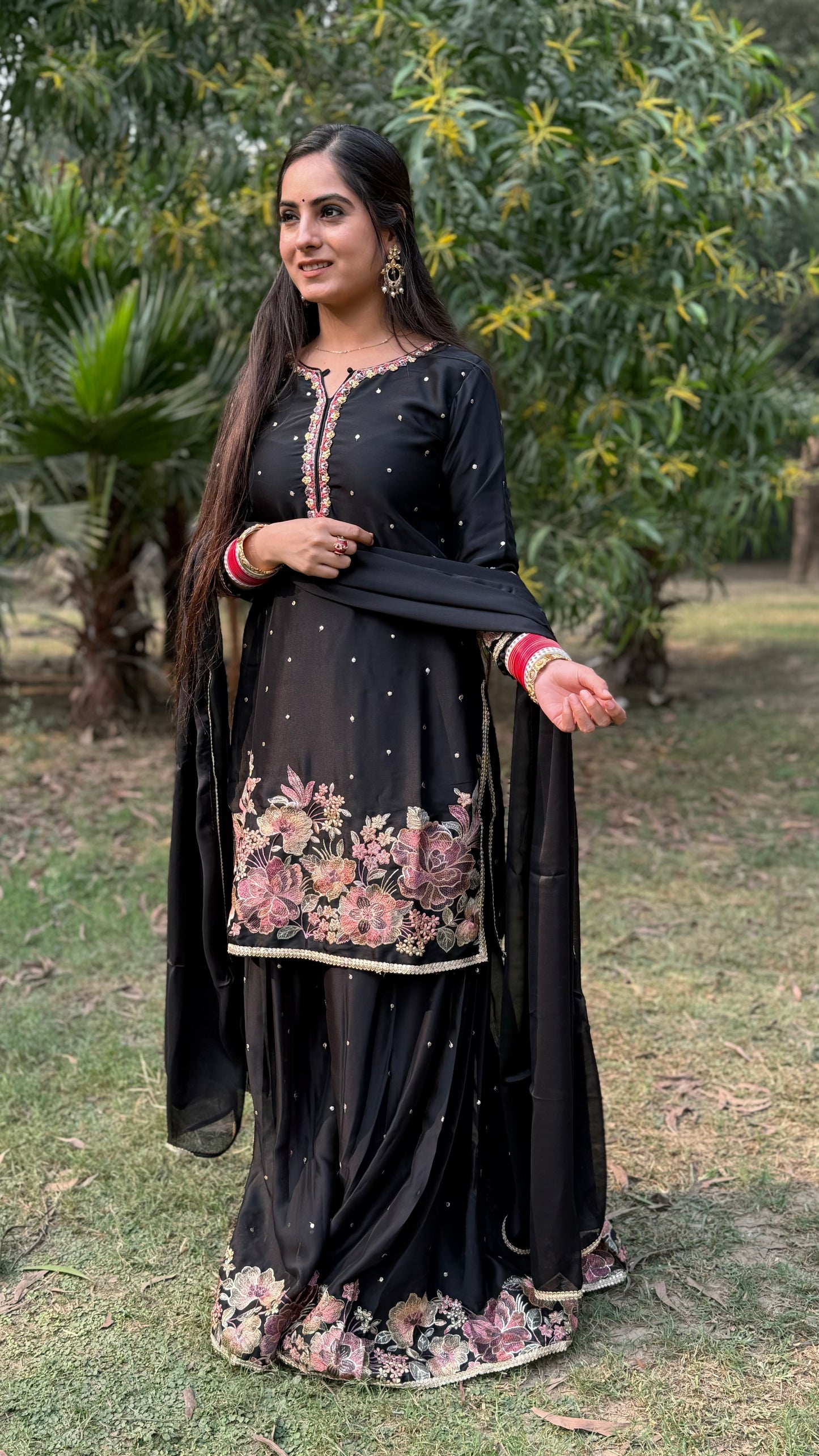 Noor Black Embroidered Suit